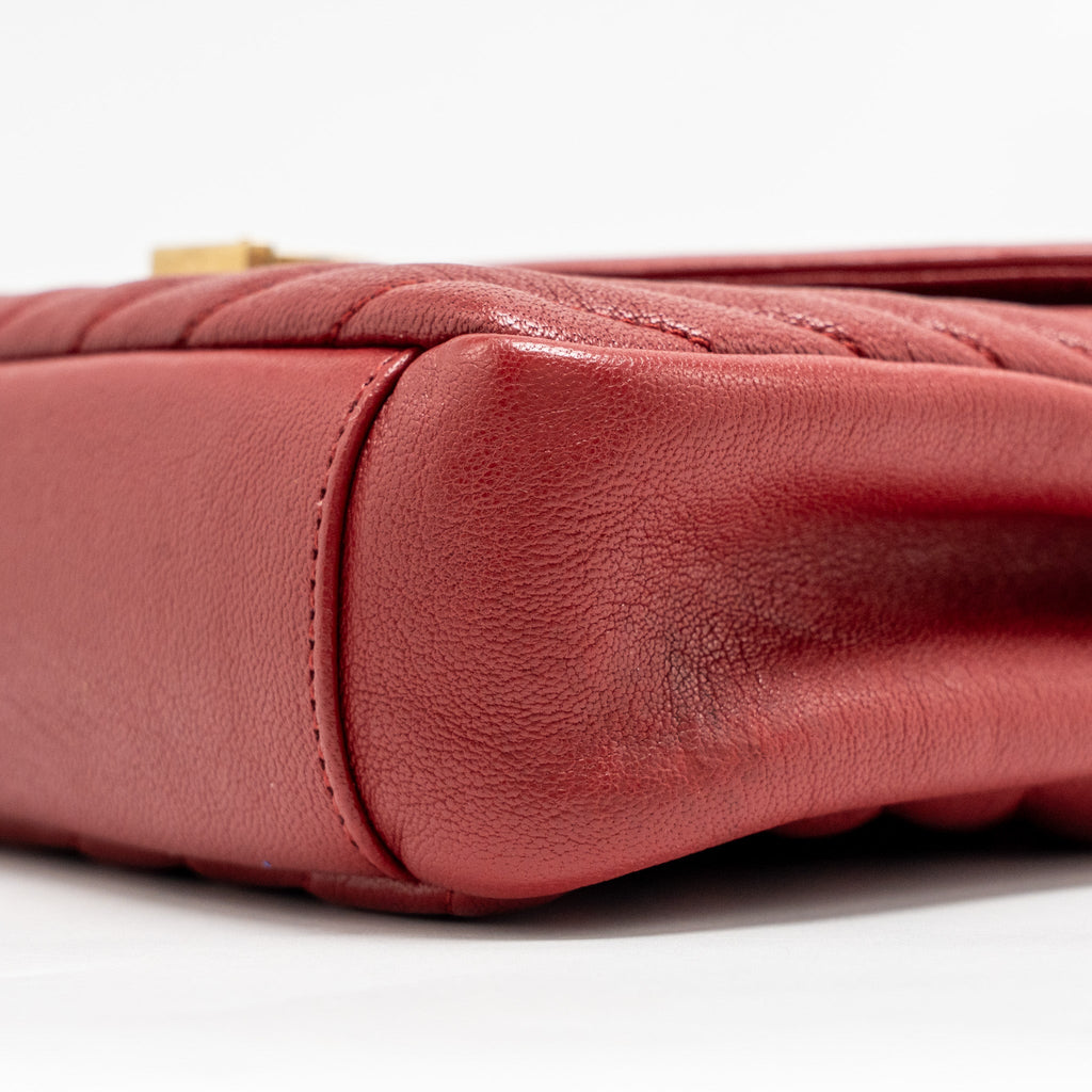 SAINT LAURENT/YSL MEDIUM ENVELOPE BAG LEATHER RED GHW