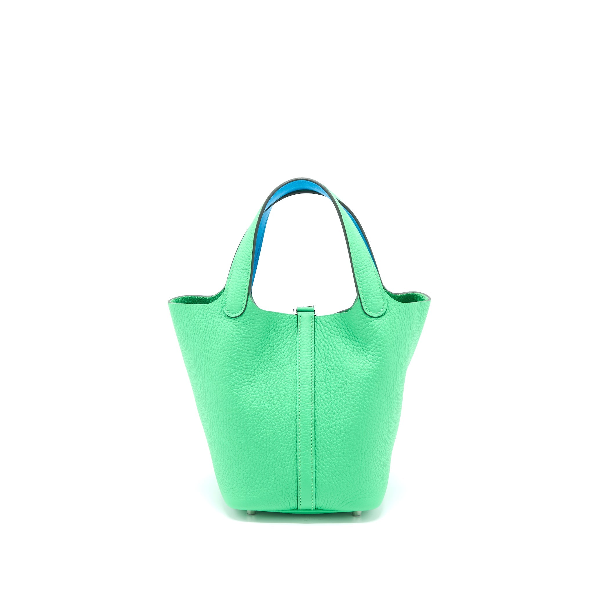 HERMES PICOTIN 18 LOCK BAG CLEMENCE VERT COMICS/BLEU FRIDA SHW