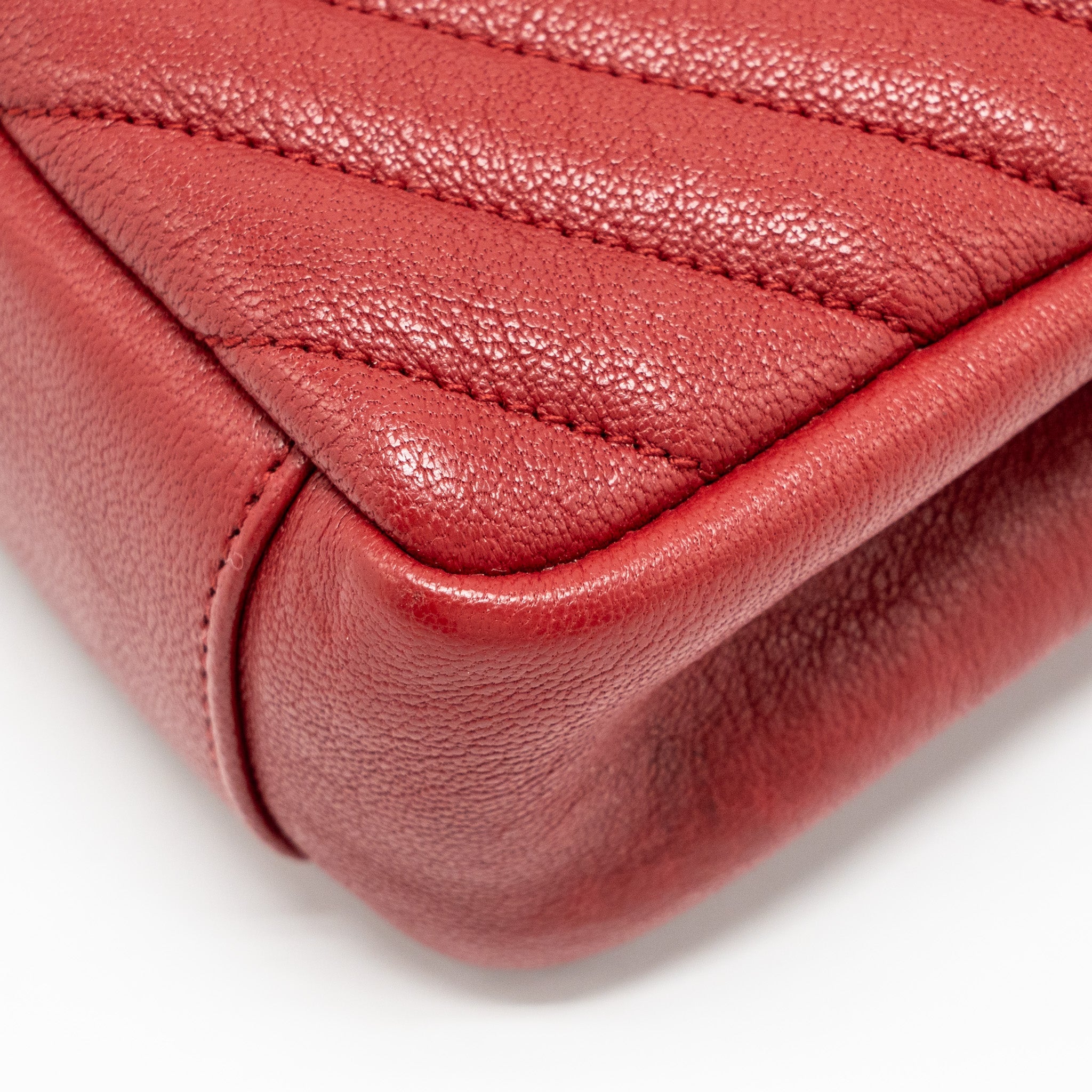 SAINT LAURENT/YSL MEDIUM ENVELOPE BAG LEATHER RED GHW