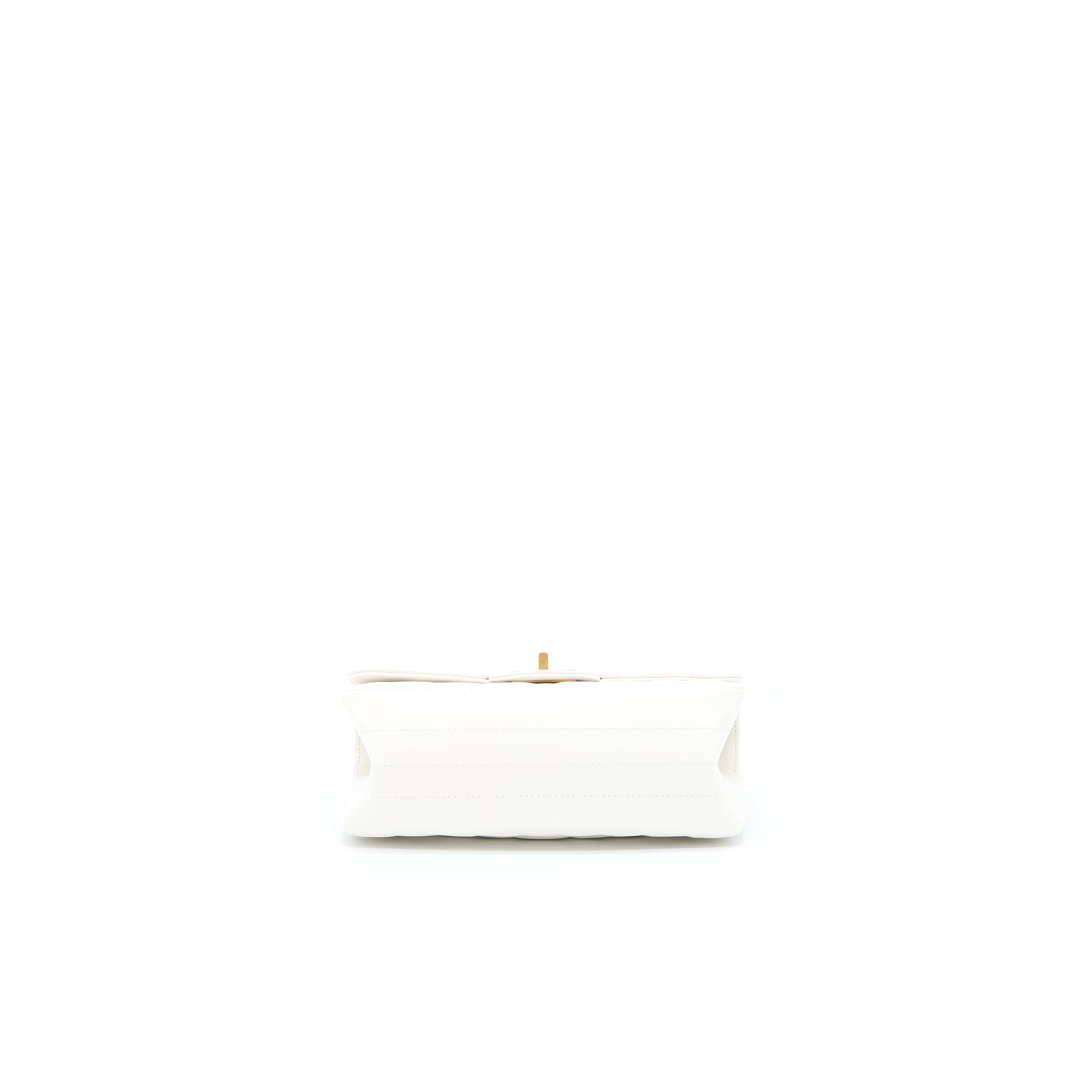 CHANEL MINI 2.55 REISSUE CHEVRON FLAP BAG AGED CALFSKIN WHITE BRUSHED GHW (MICROCHIP)