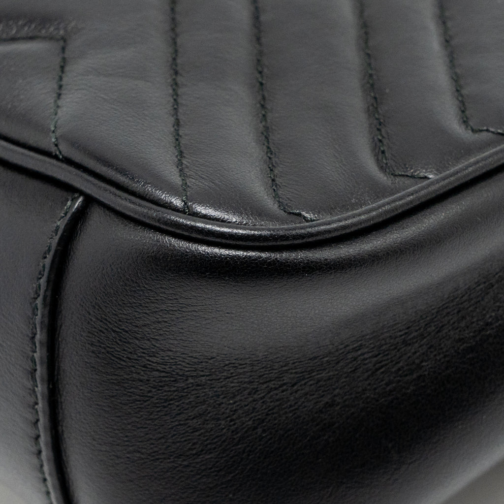 GUCCI MEDIUM GG MARMONT SHOULDER BAG CALFSKIN BLACK GHW