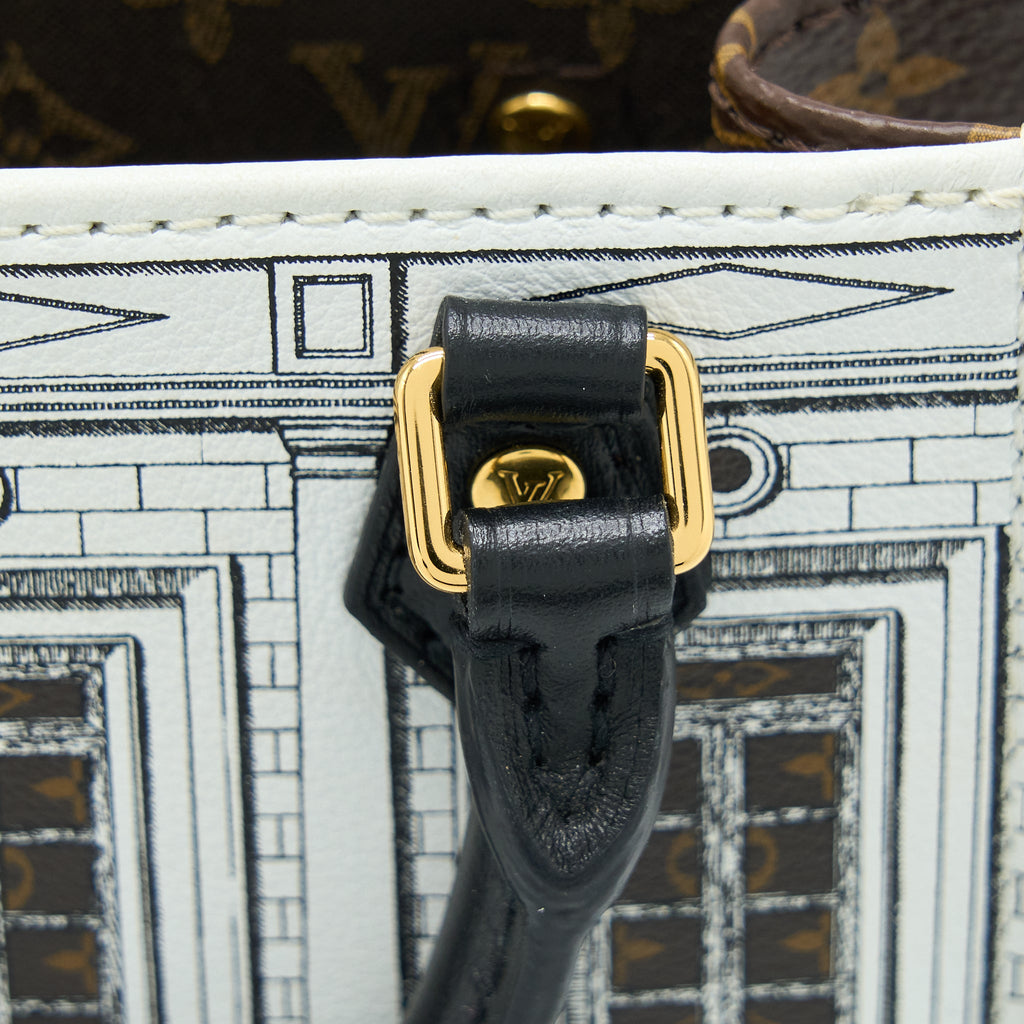 LOUIS VUITTON PETIT SAC PLAT BAG WHITE/BLACK FORNASETTI MONOGRAM CANVAS GHW