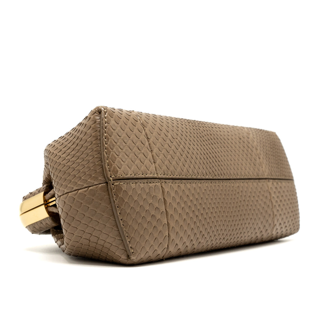 FENDI FIRST SMALL BAG PYTHON BEIGE GHW
