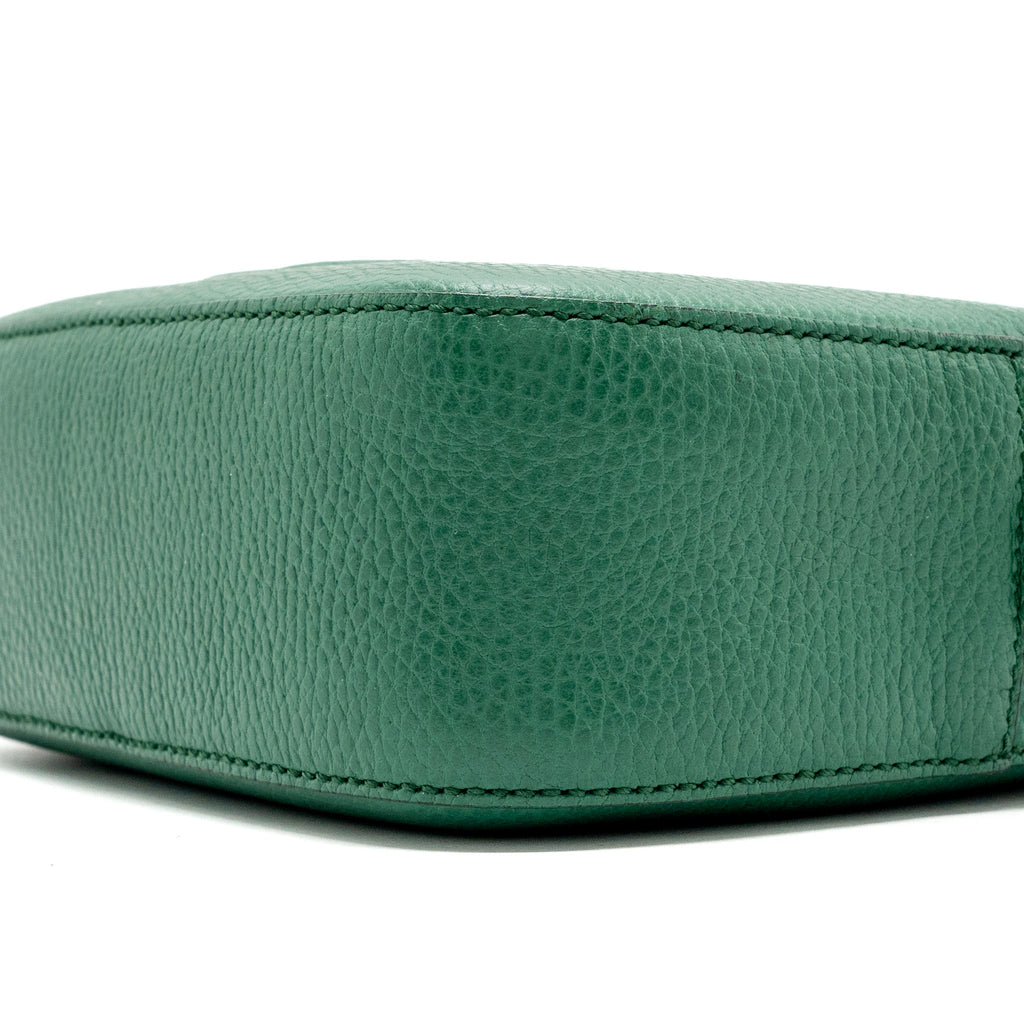 GUCCI DISCO SOHO CAMERA BAG CALFSKIN GREEN LGHW