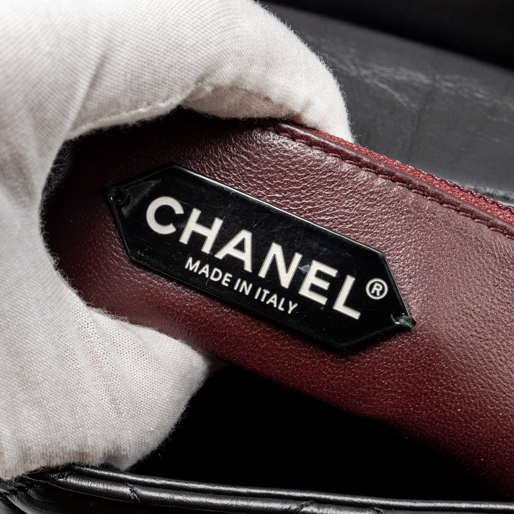CHANEL HANGER REISSUE FLAP BAG LIMITED EDITION AGED CALFSKIN BLACK GHW