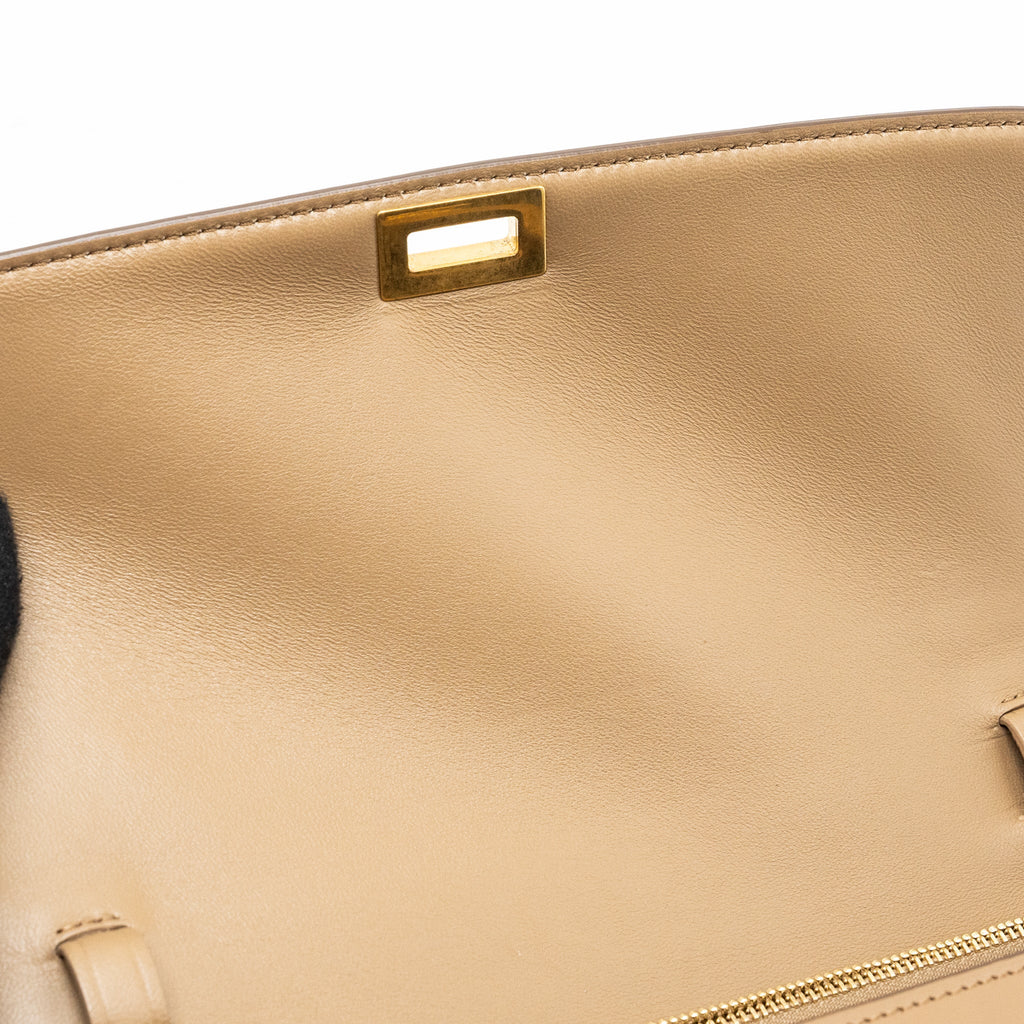 CELINE MEDIUM CLASSIC BOX BAG CALFSKIN BEIGE GHW