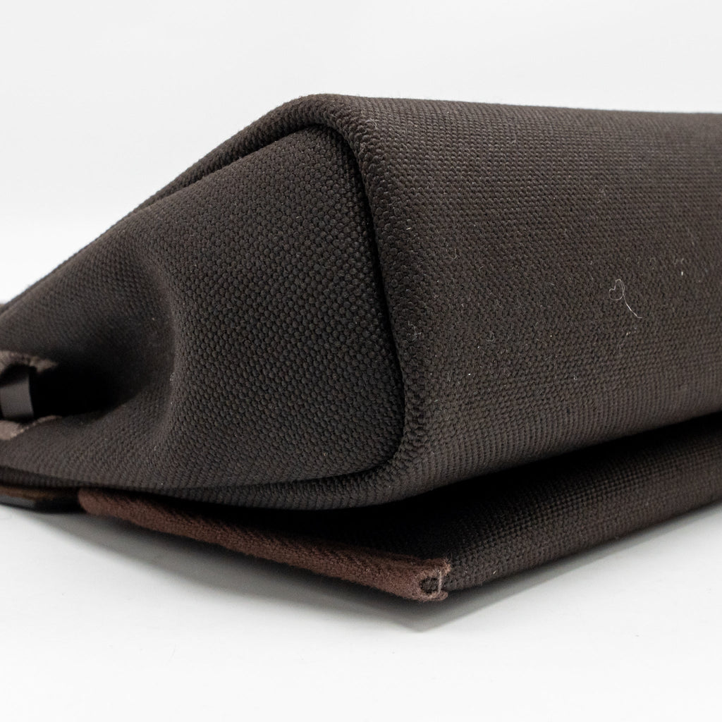 HERMES HERBAG MINI CANVAS / HUNTER LEATHER EBENE GHW