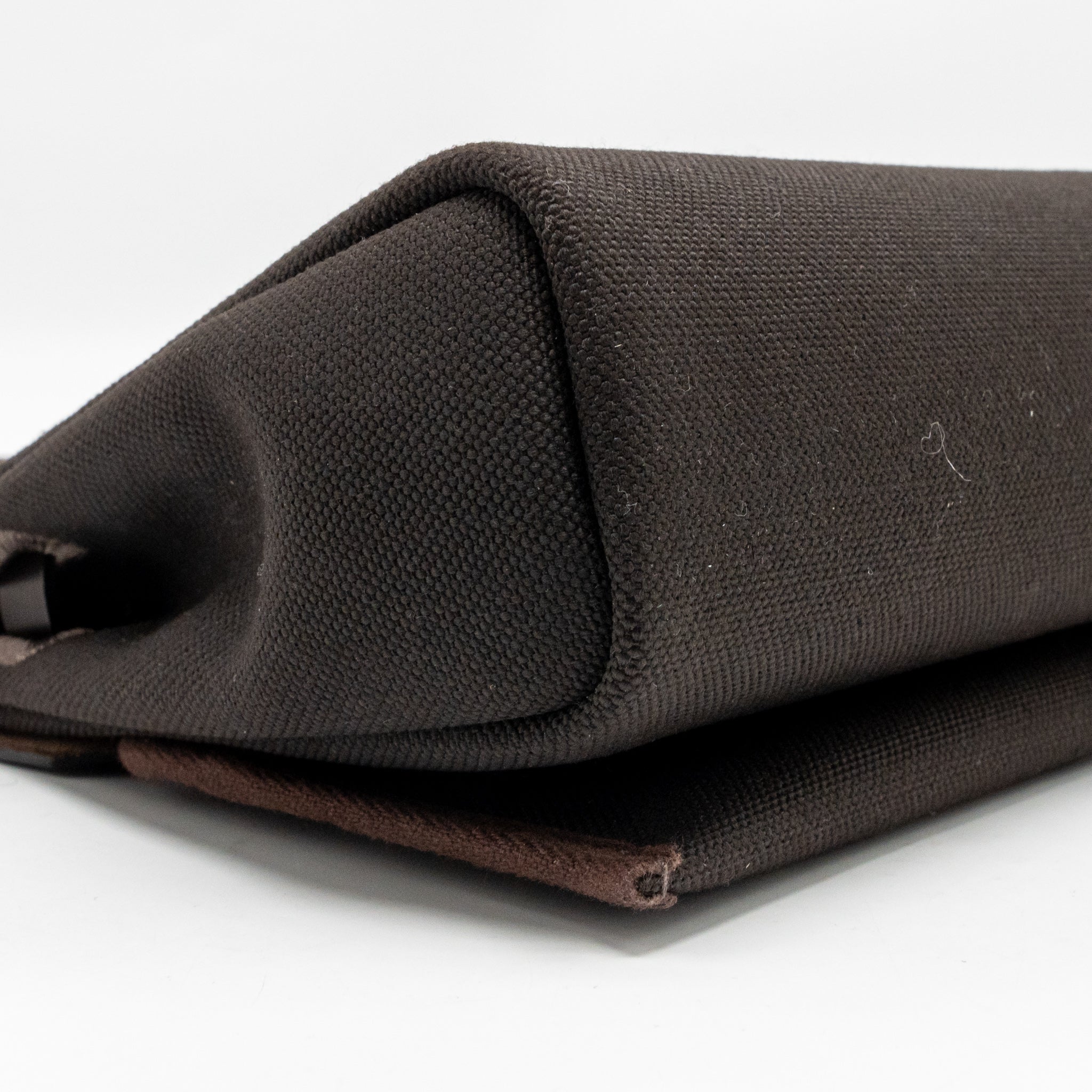 HERMES HERBAG MINI CANVAS / HUNTER LEATHER EBENE GHW