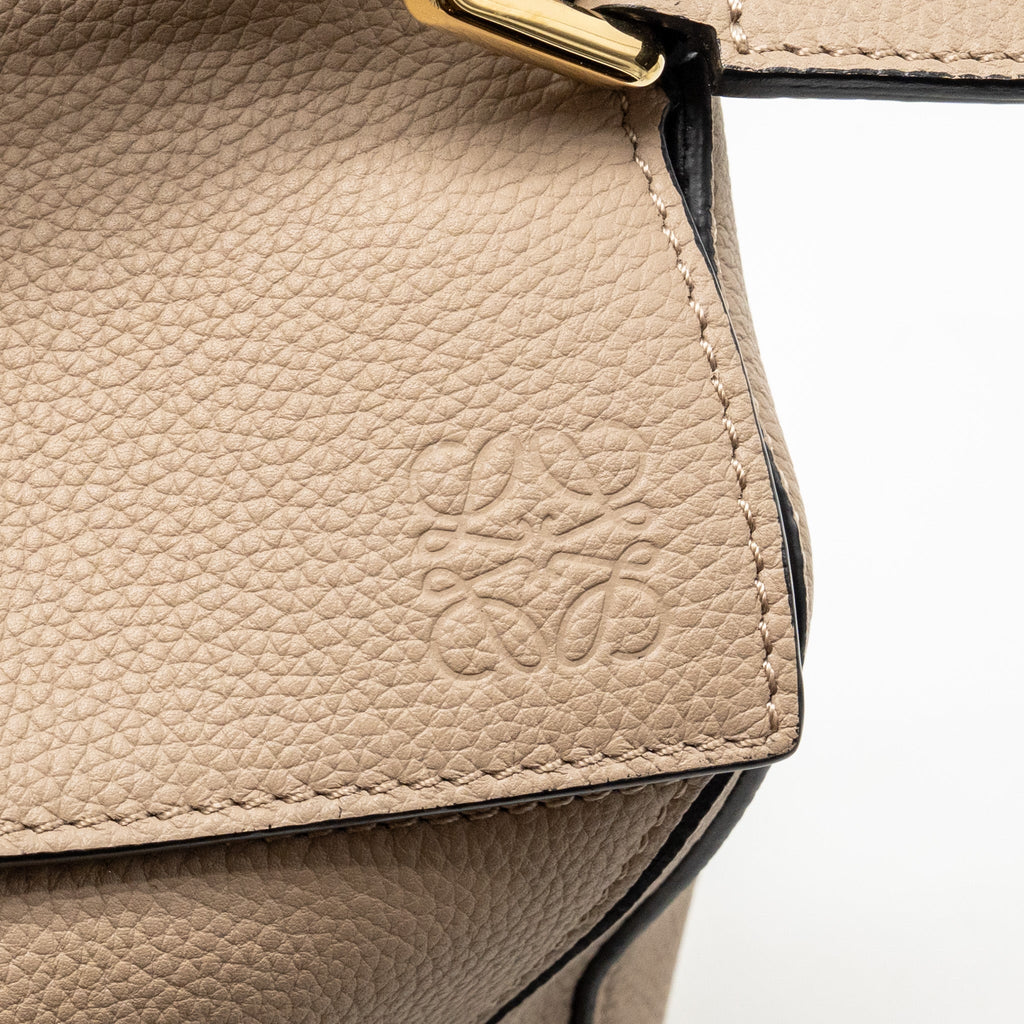 LOEWE SMALL PUZZLE BAG SOFT GRAINED CALFSKIN SAND GHW