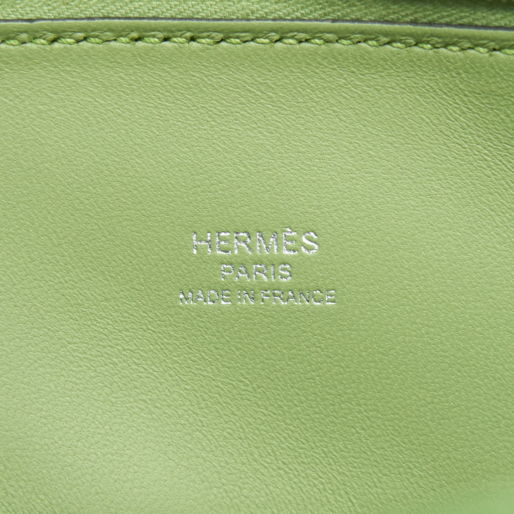 HERMES MINI BOLIDE CHEVRON MYSORE VERT CRIQUET SHW