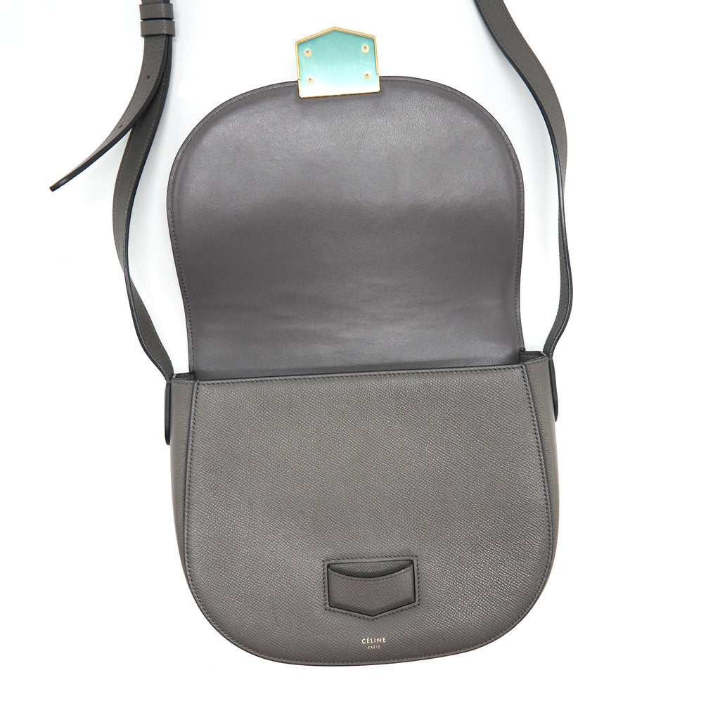 CELINE TROTTEUR BAG LARGE GRAINED CALFSKIN GREY GHW