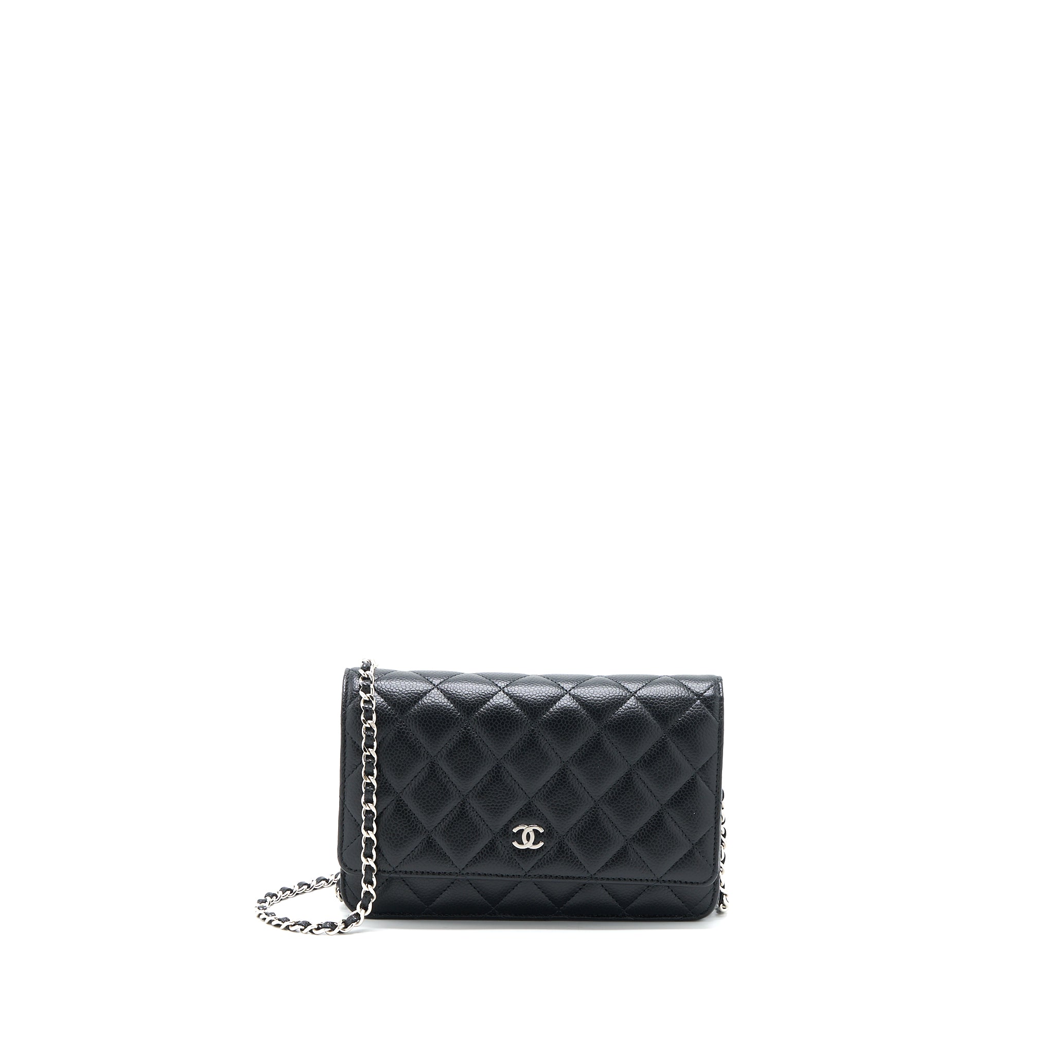 CHANEL CLASSIC WALLET ON CHAIN CAVIAR BLACK SHW (MICROCHIP)