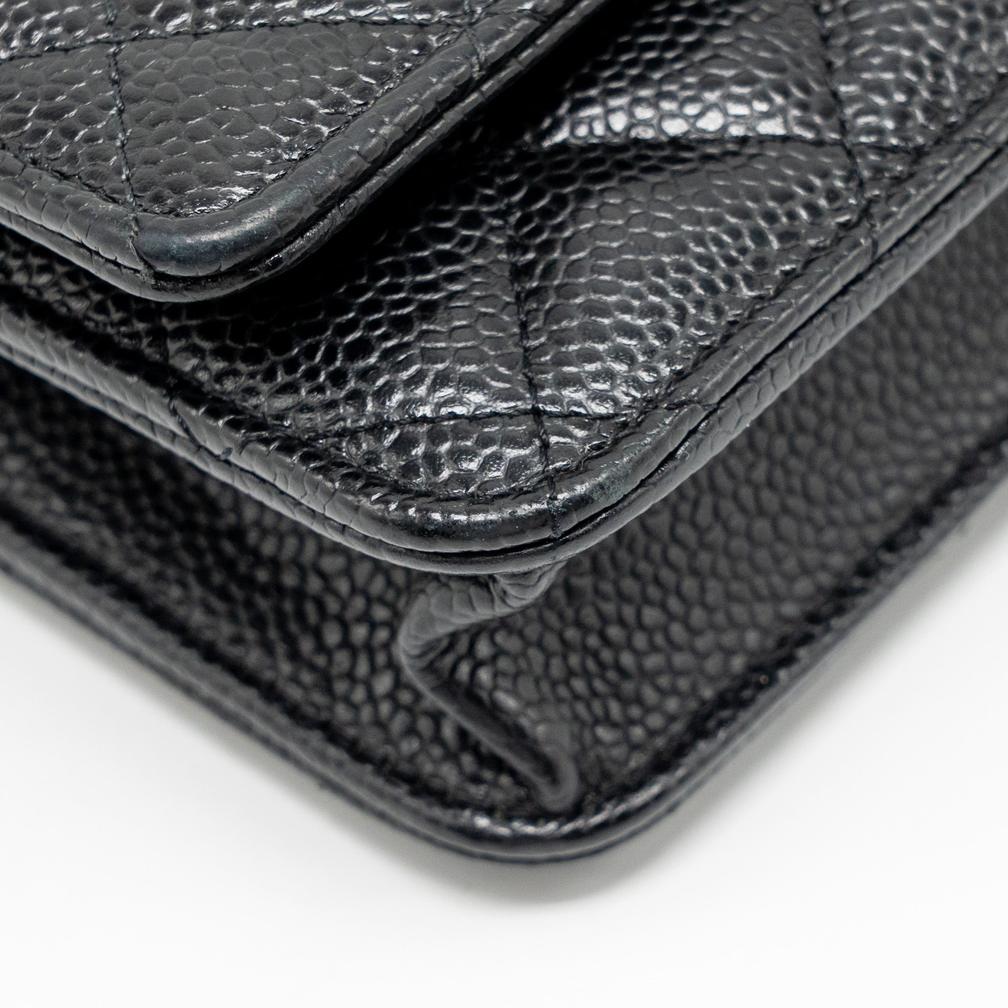 CHANEL CLASSIC WALLET ON CHAIN CAVIAR BLACK GHW