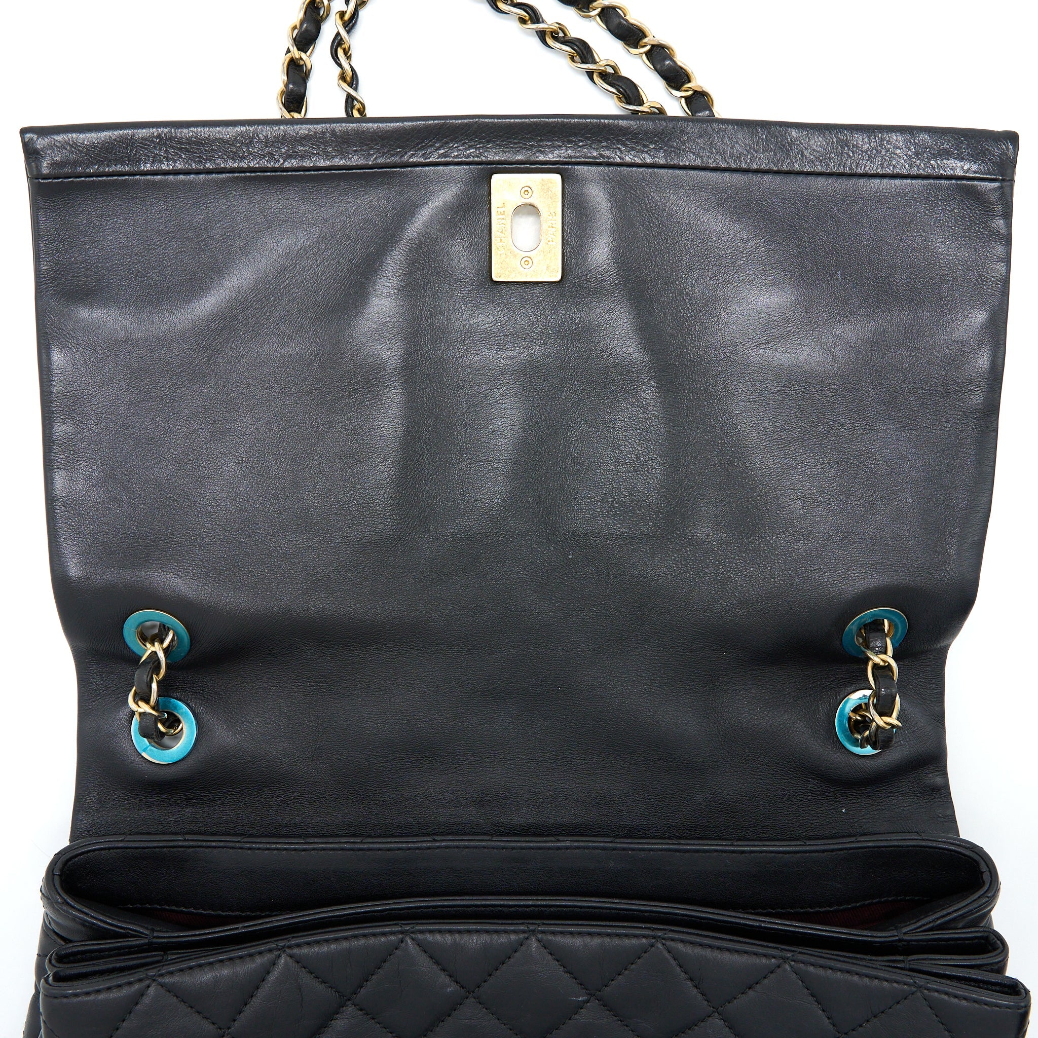 CHANEL QUILTED SEASONAL FLAP BAG BLACK GHW