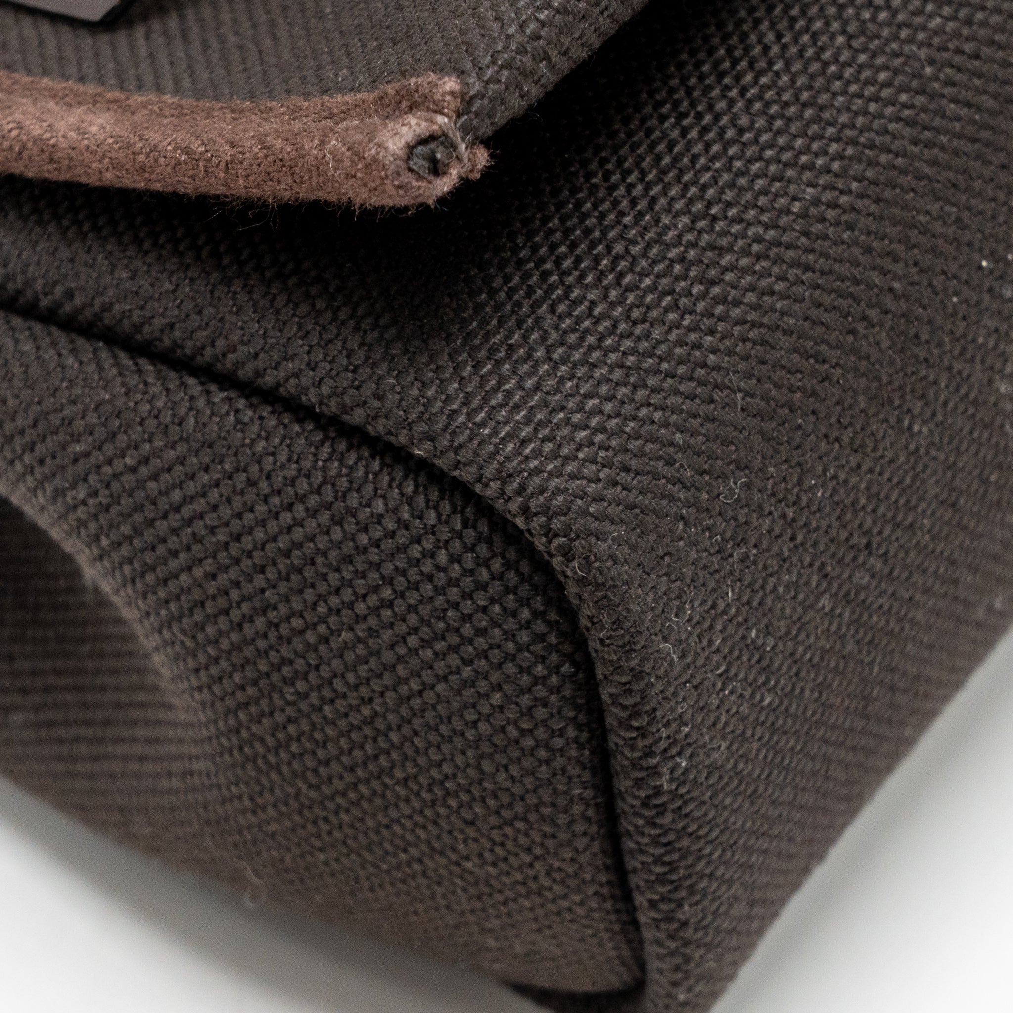 HERMES HERBAG MINI CANVAS / HUNTER LEATHER EBENE GHW