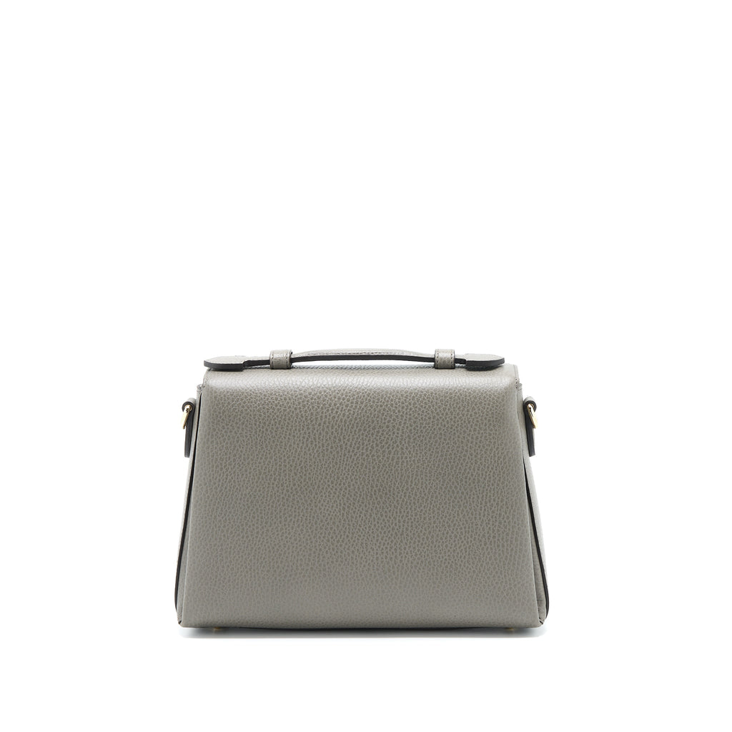 GUCCI GG TOP HANDLE BAG CAFLSKIN GREY LGHW