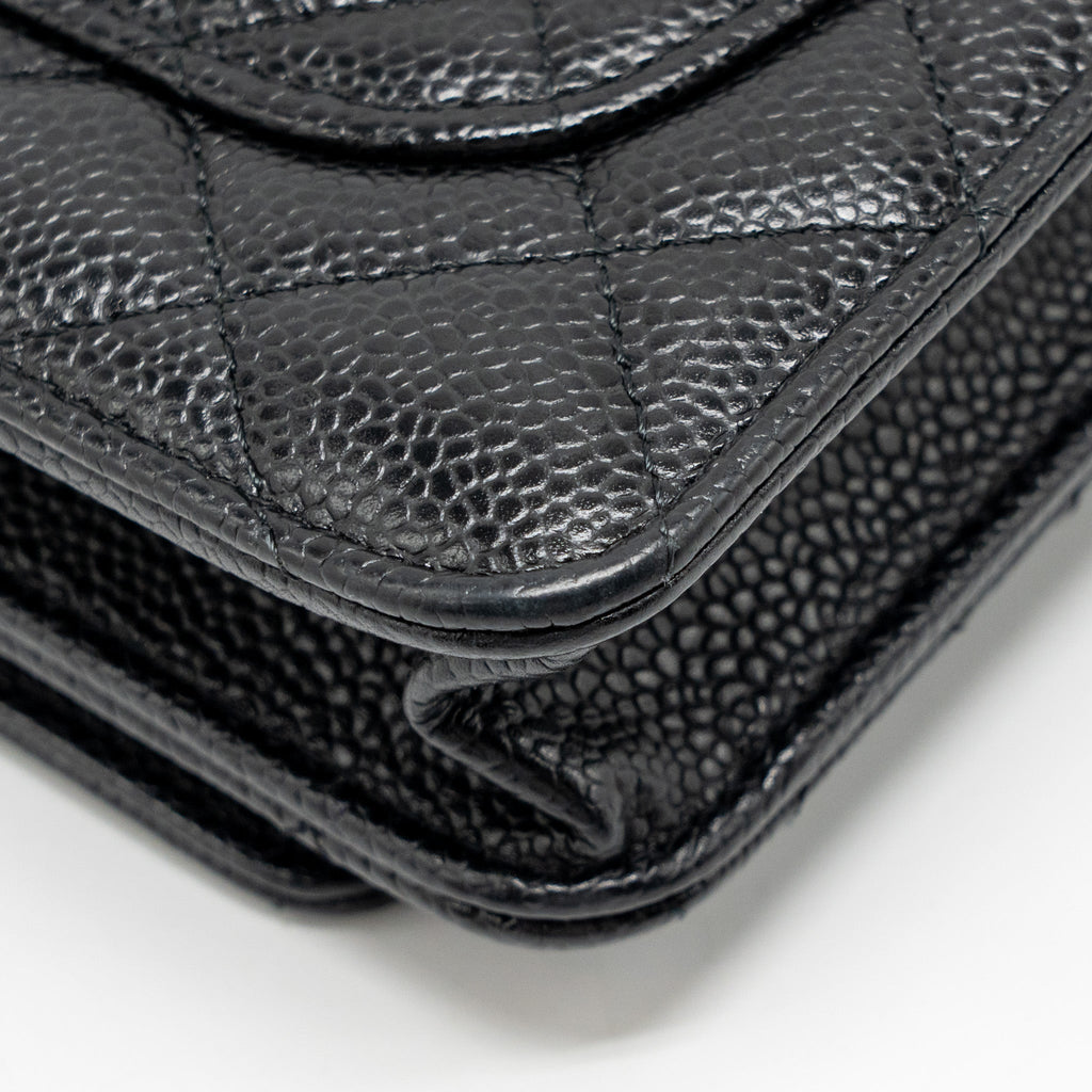 CHANEL CLASSIC WALLET ON CHAIN CAVIAR BLACK GHW