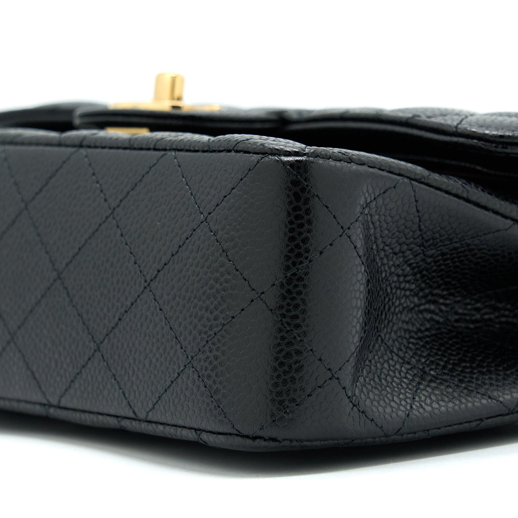 CHANEL SMALL CLASSIC DOUBLE FLAP BAG CAVIAR BLACK GHW (MICROCHIP)