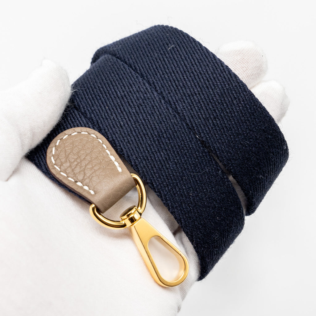 HERMES MINI EVELYNE CLEMENCE ETOUPE / BLUE INDIGO GHW