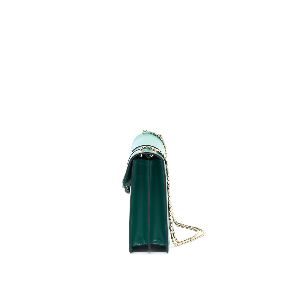 BVLGARI SERPENTI FOREVER SHOULDER BAG CALFSKIN GREEN LGHW