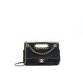 CHANEL 20P A REAL CLUTCH FLAP BAG BLACK