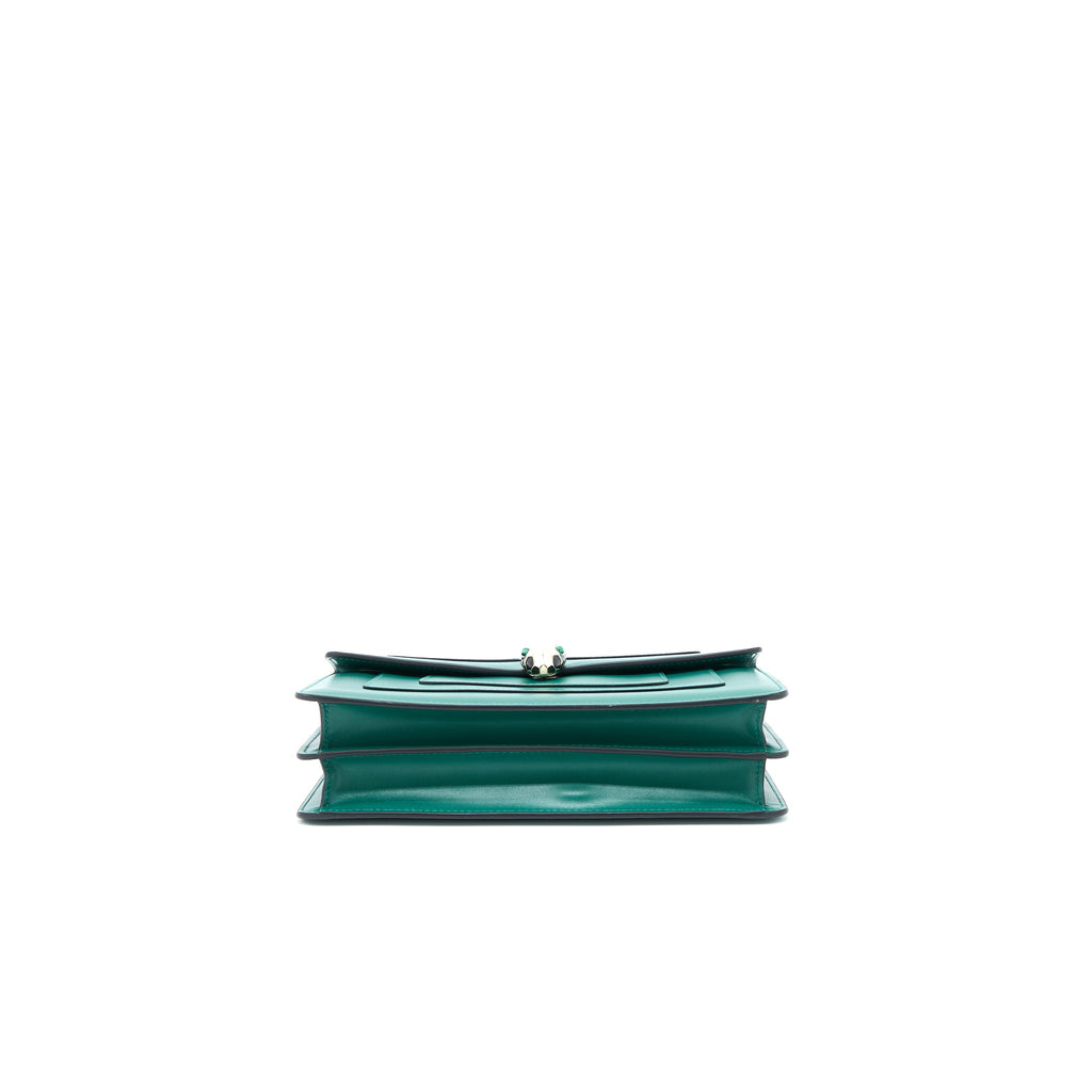 BVLGARI SERPENTI FOREVER SHOULDER BAG CALFSKIN GREEN LGHW