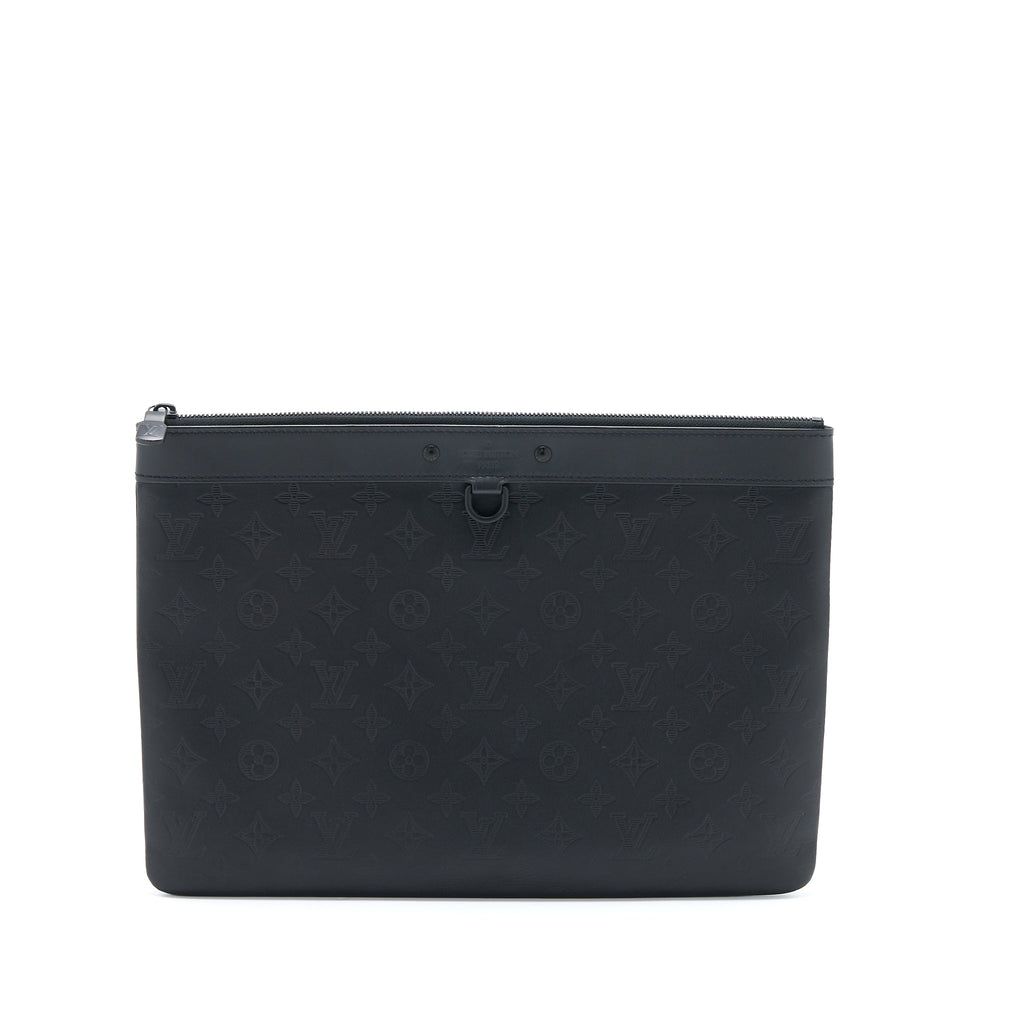 LOUIS VUITTON DISCOVERY POCHETTE MONOGRAM SHADOW BLACK WITH BLACK HARDWARE