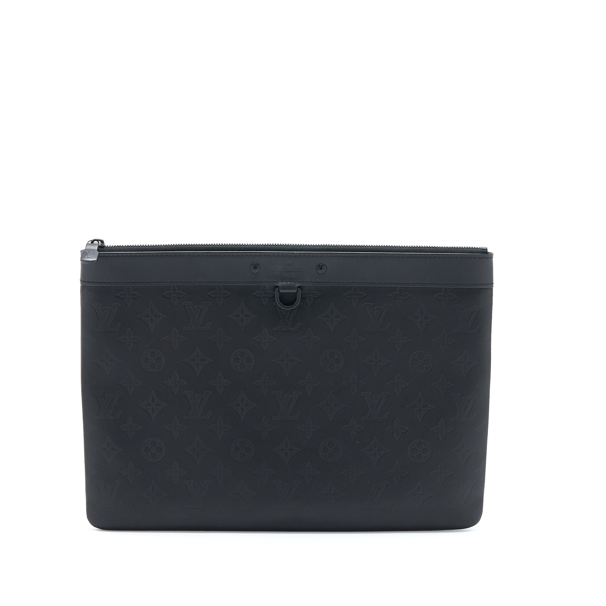 LOUIS VUITTON DISCOVERY POCHETTE MONOGRAM SHADOW BLACK WITH BLACK HARDWARE