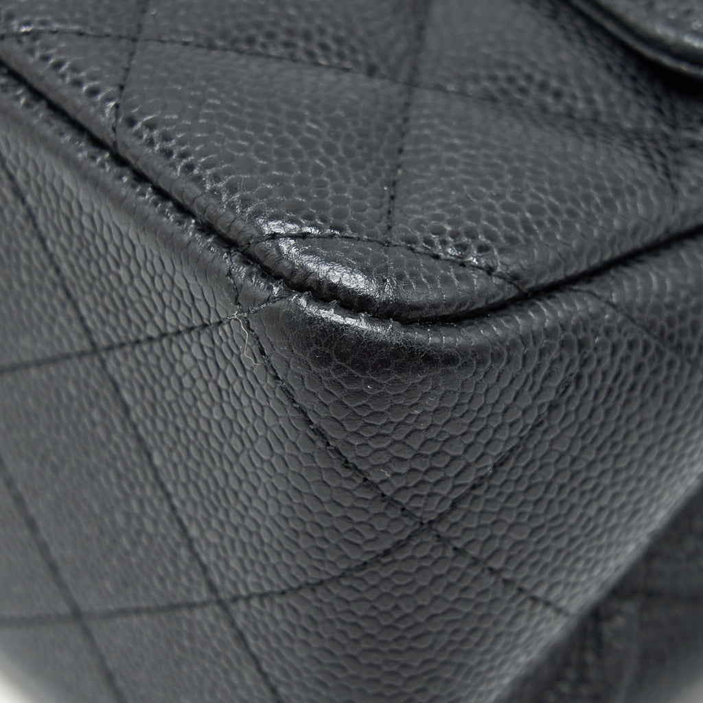 CHANEL JUMBO CLASSIC FLAP BAG CAVIAR BLACK SHW
