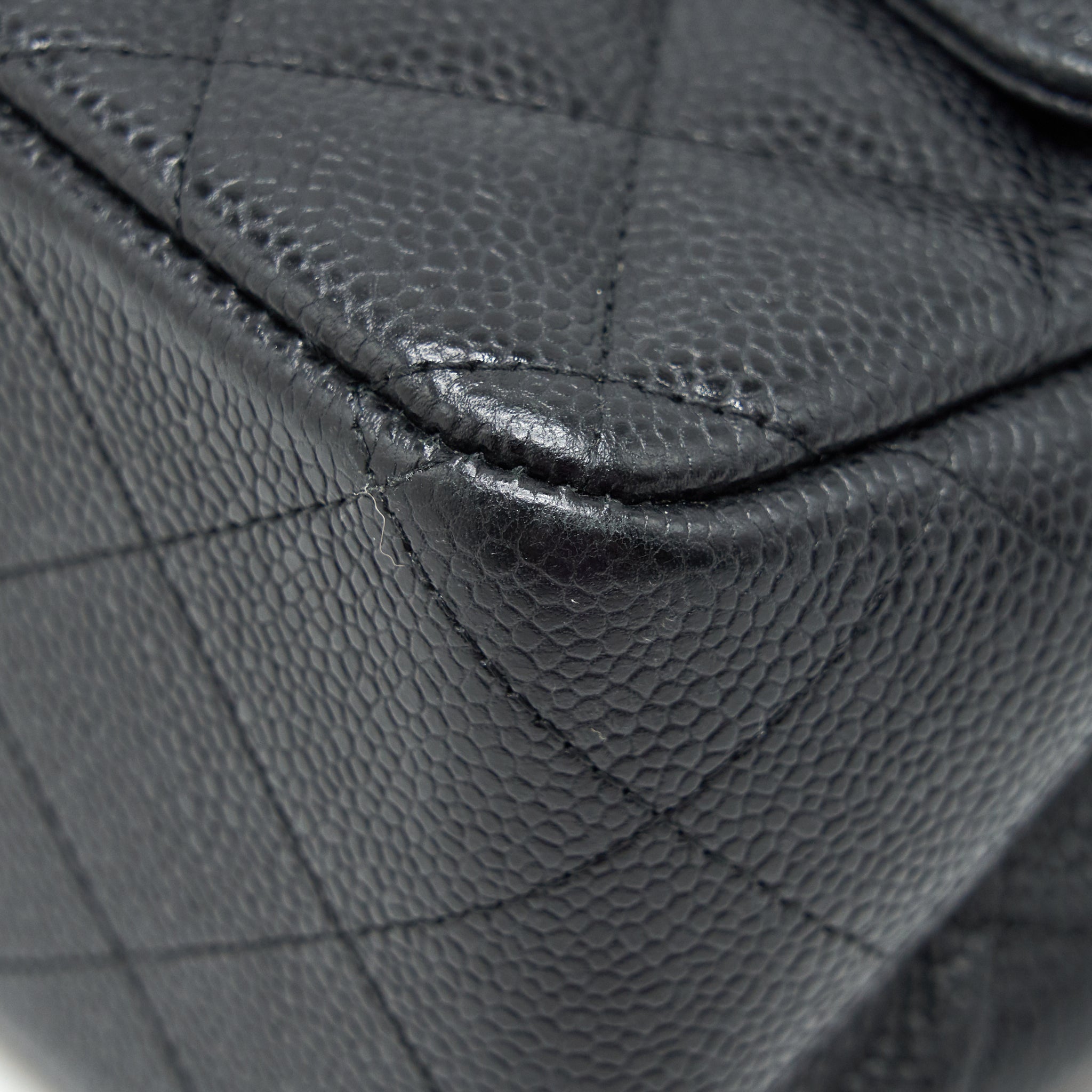 CHANEL JUMBO CLASSIC FLAP BAG CAVIAR BLACK SHW