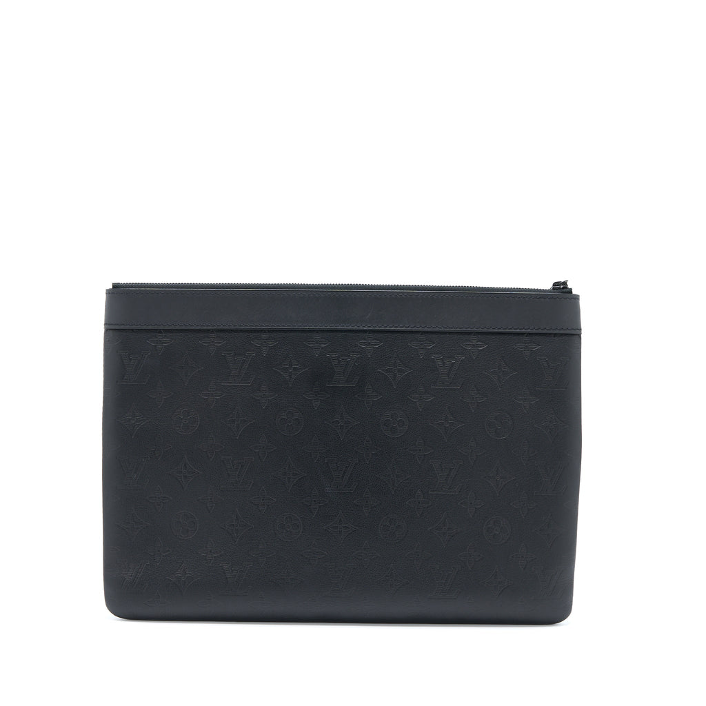 LOUIS VUITTON DISCOVERY POCHETTE MONOGRAM SHADOW BLACK WITH BLACK HARDWARE