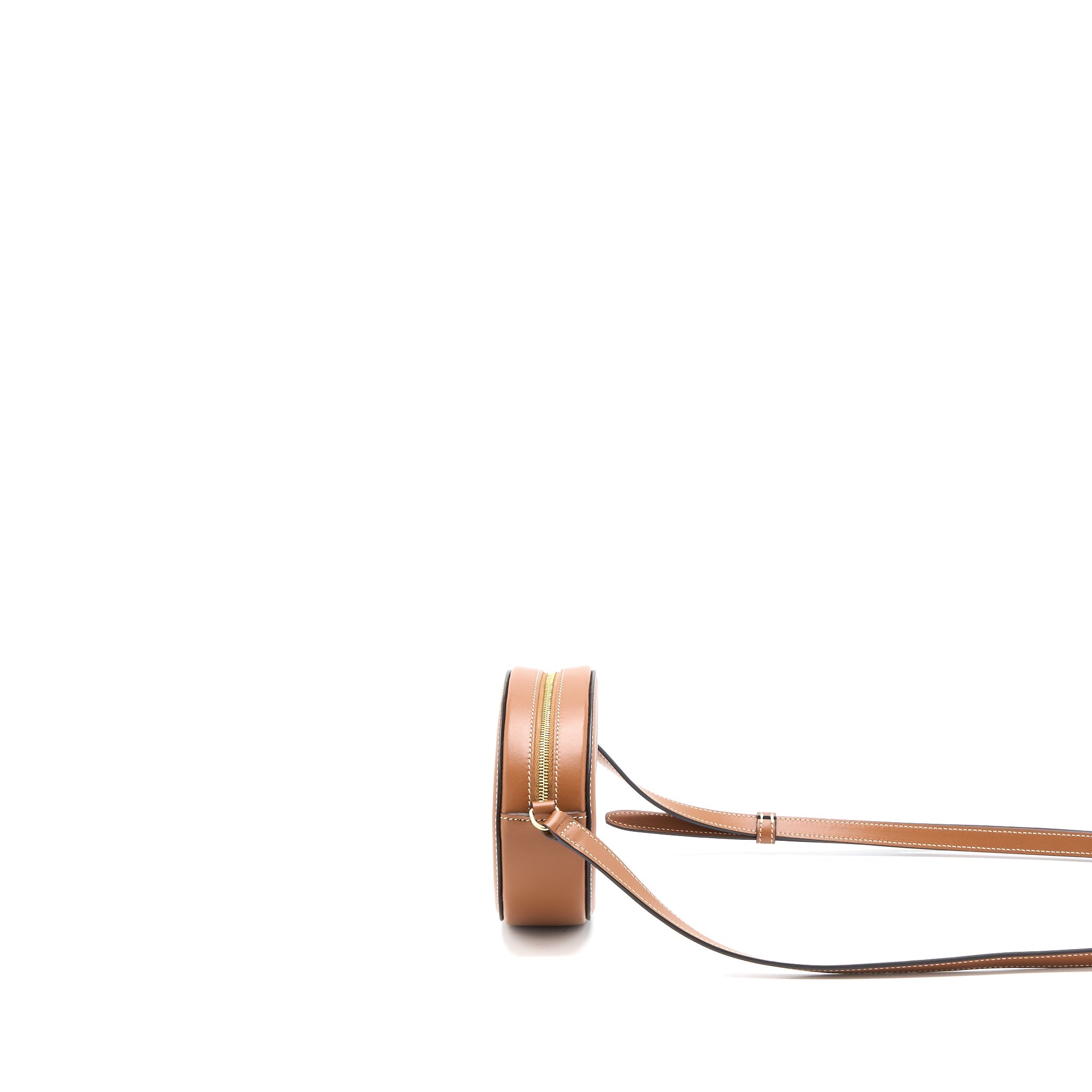 CELINE CROSSBODY OVAL PURSE CUIRASS TRIOMPHE SMOOTH CALFSKIN TAN GHW
