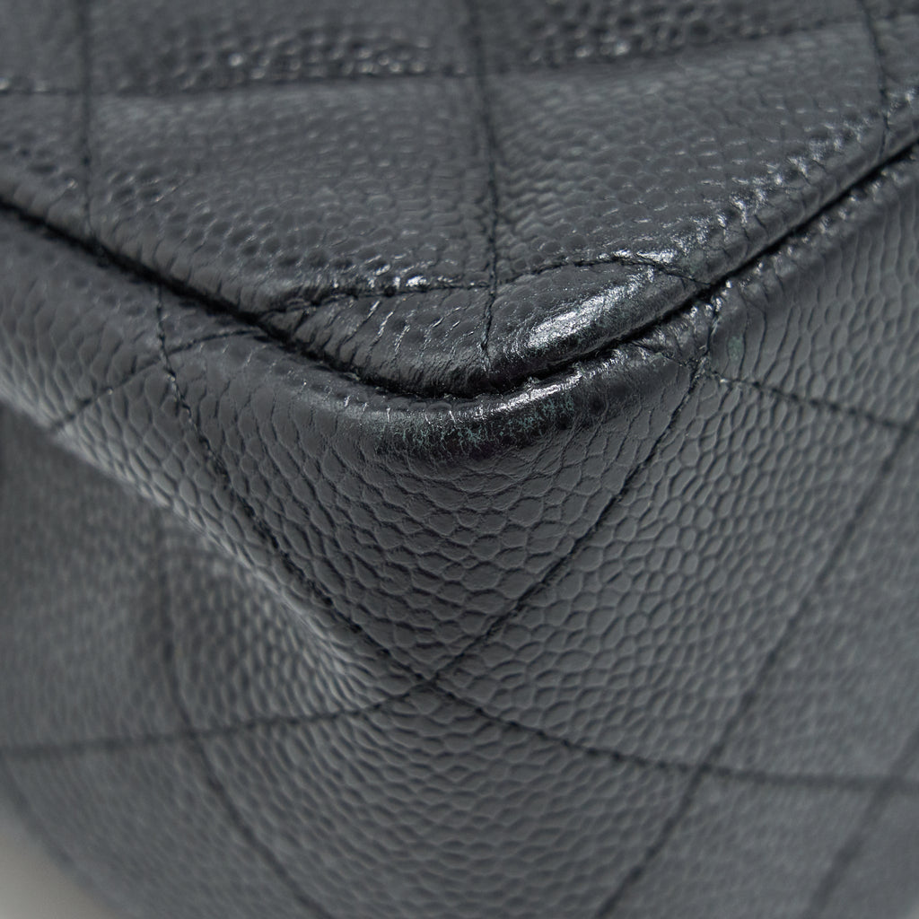CHANEL JUMBO CLASSIC FLAP BAG CAVIAR BLACK SHW
