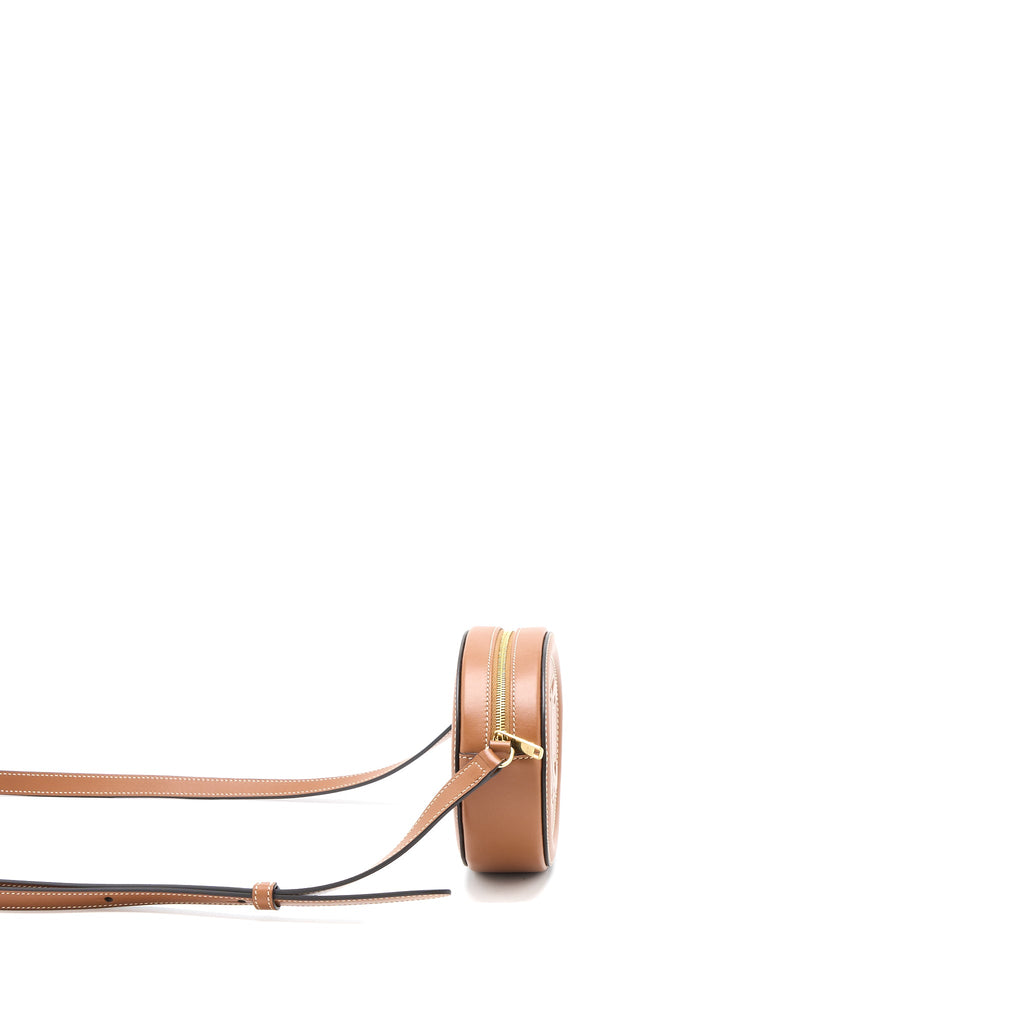 CELINE CROSSBODY OVAL PURSE CUIRASS TRIOMPHE SMOOTH CALFSKIN TAN GHW