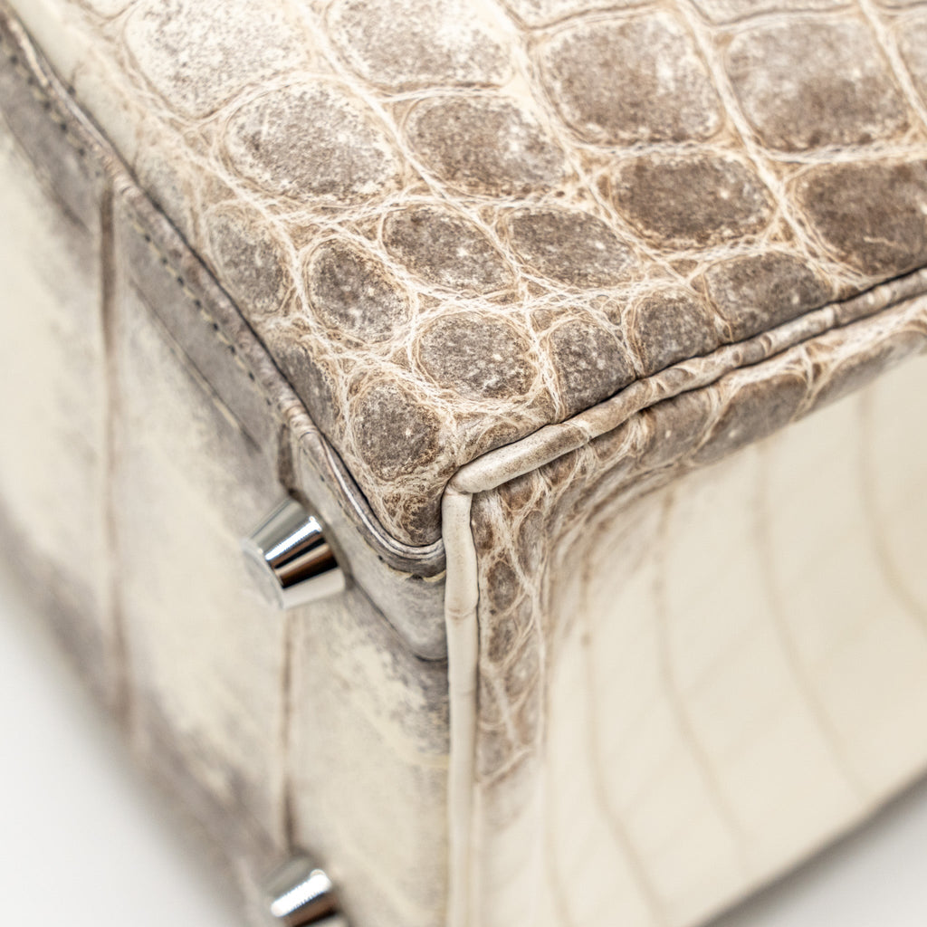 HERMES KELLY 32 CROCODILE NILOTICUS HIMALAYA BLANC SHW