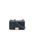 CHANEL MEDIUM BOY BAG CALFSKIN NAVY LGHW