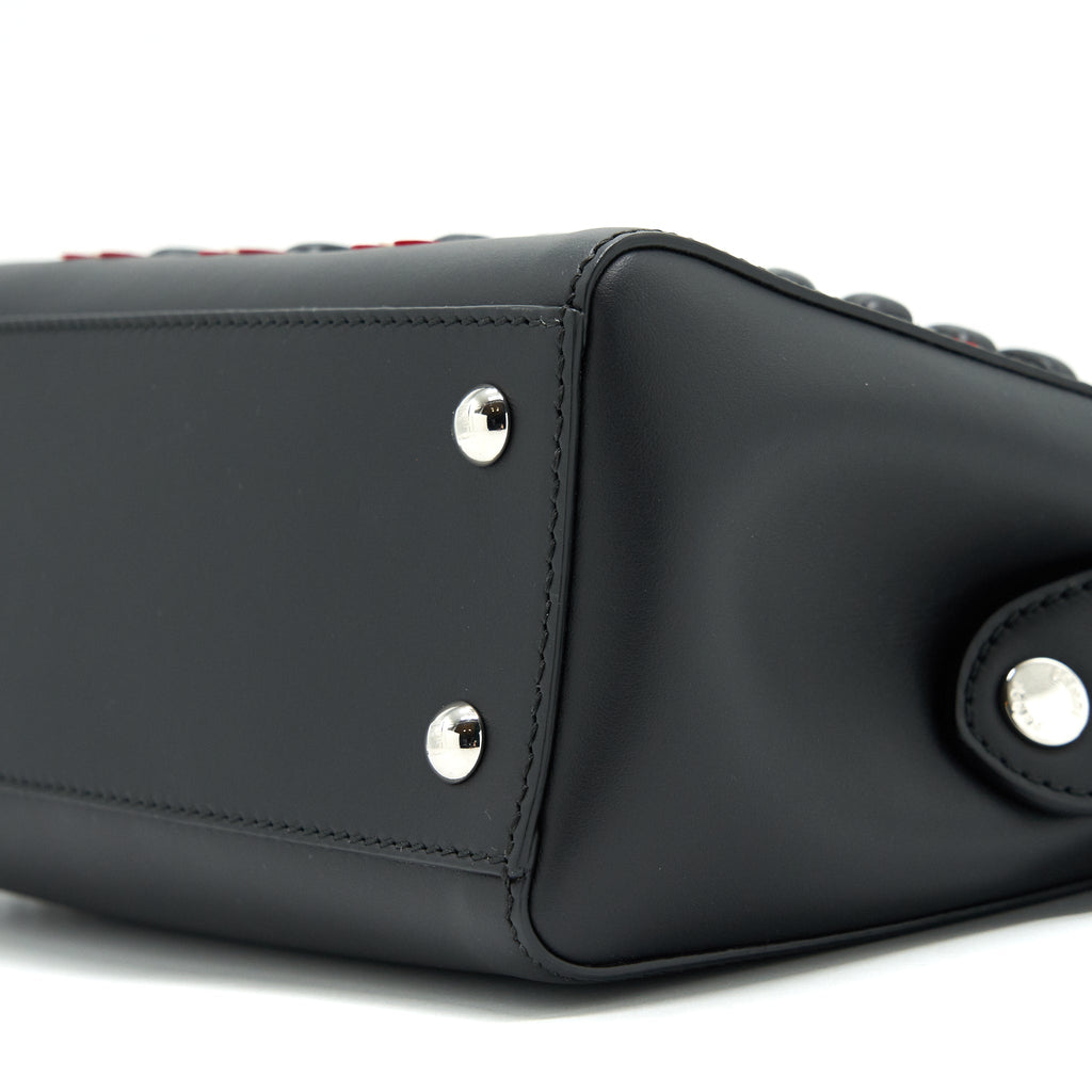 FENDI DOTCOM SHOULDER BAG BLACK WITH STITCH DETAILS