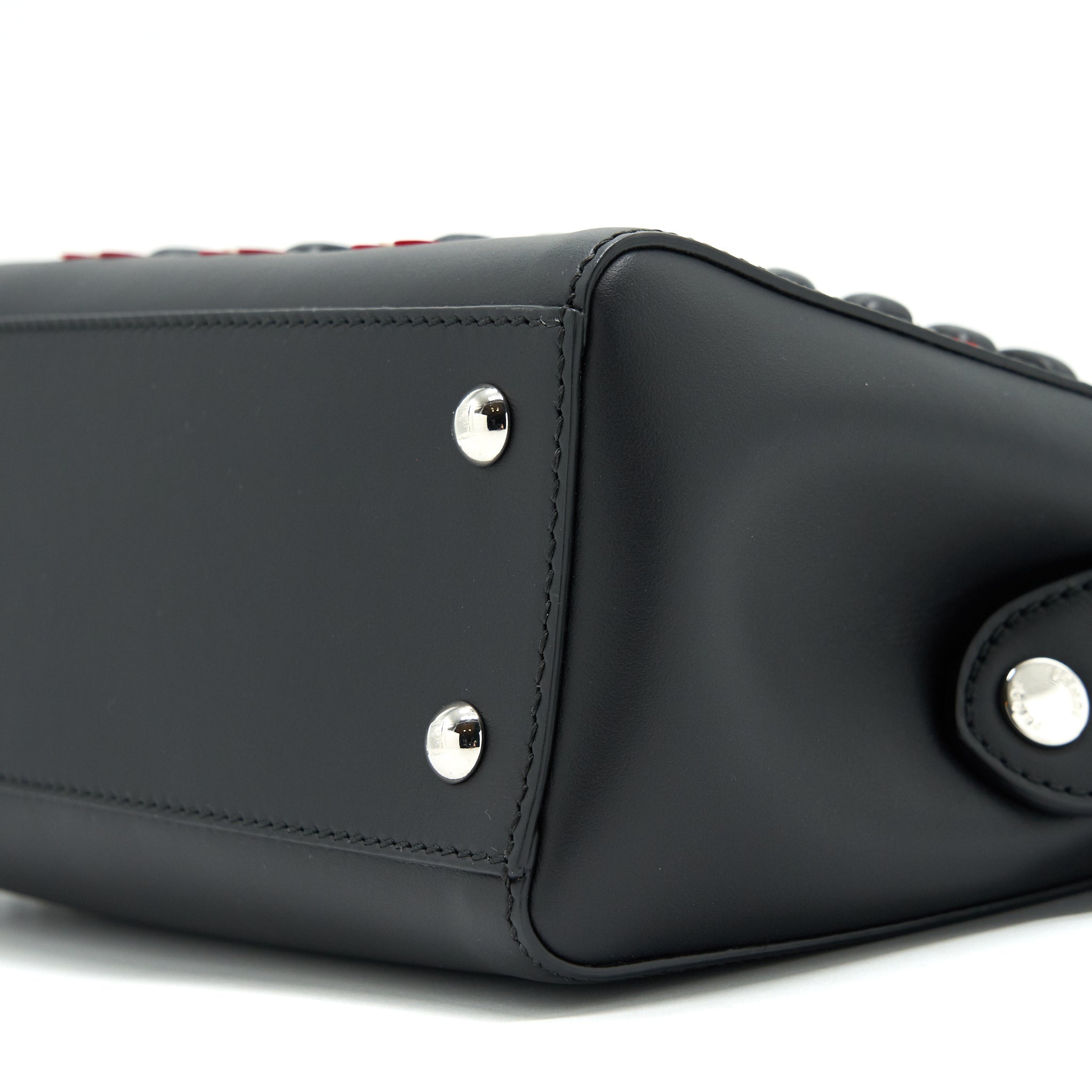 FENDI DOTCOM SHOULDER BAG BLACK WITH STITCH DETAILS
