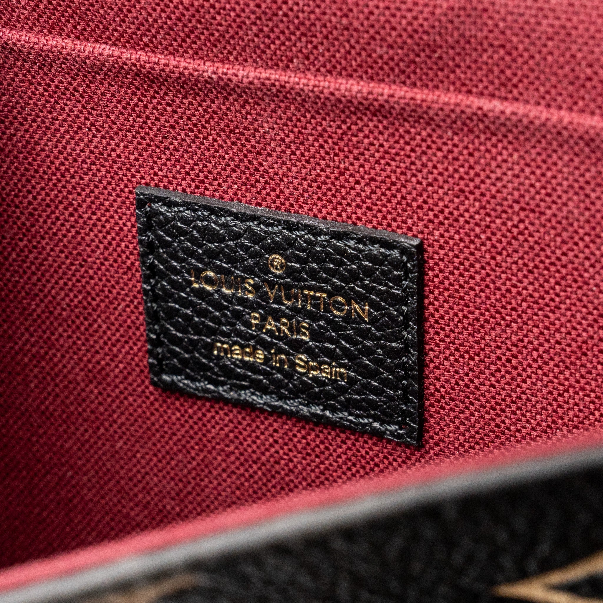 LOUIS VUITTON FELICIE POCHETTE MONOGRAM EMPREINTE LEATHER BLACK/BEIGE GHW
