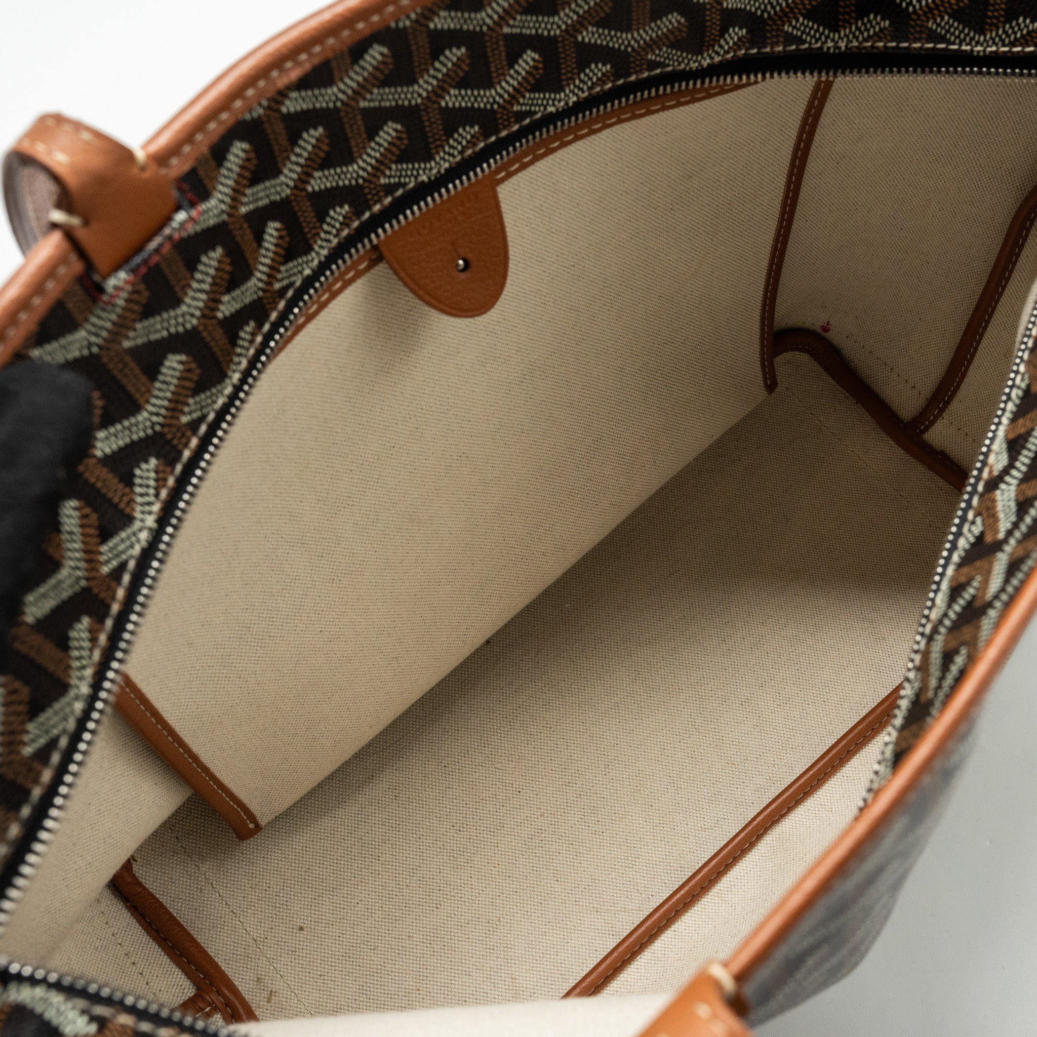 GOYARD ARTOIS PM TOTE BAG GOYARDINE CANVAS BLACK/TAN SHW