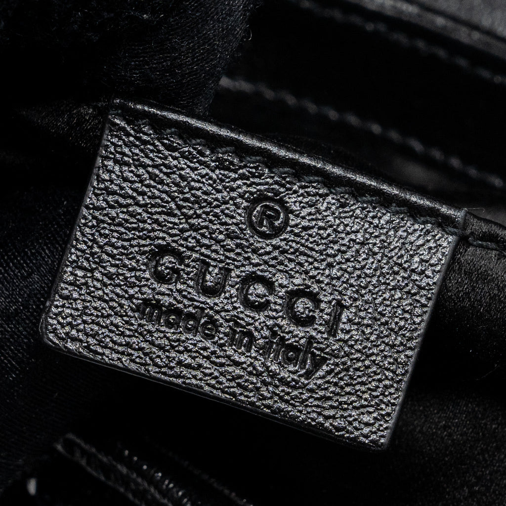 GUCCI MINI GG MARMONT MATELASSE BAG SEQUIN BLACK SHW
