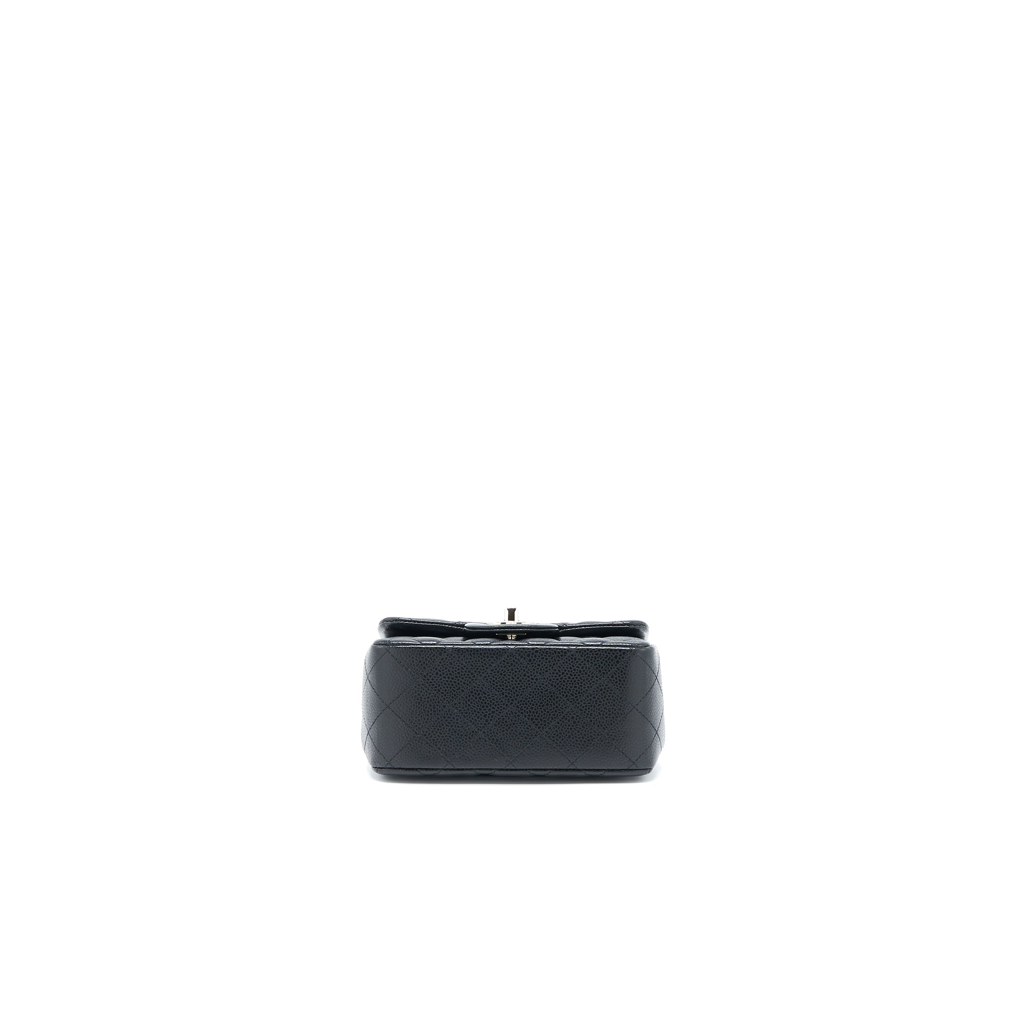 CHANEL CLASSIC MINI SQUARE FLAP BAG CAVIAR BLACK SHW