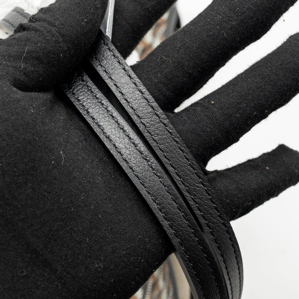 GOYARD SAINT LOUIS PM TOTE GOYARDINE CANVAS/CALFSKIN BLACK SHW