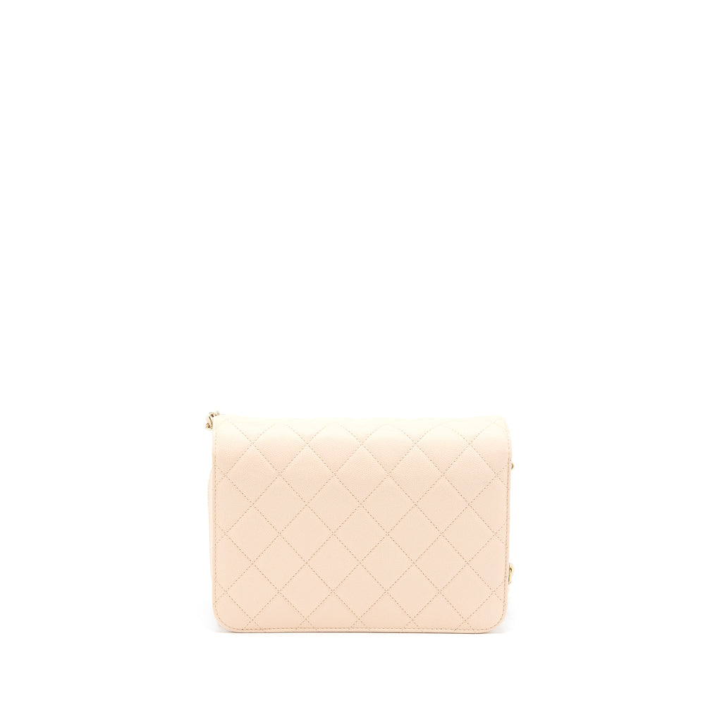 CHANEL 21K CROSSBODY BAG CAVIAR LIGHT BEIGE LGHW (MICROCHIP)