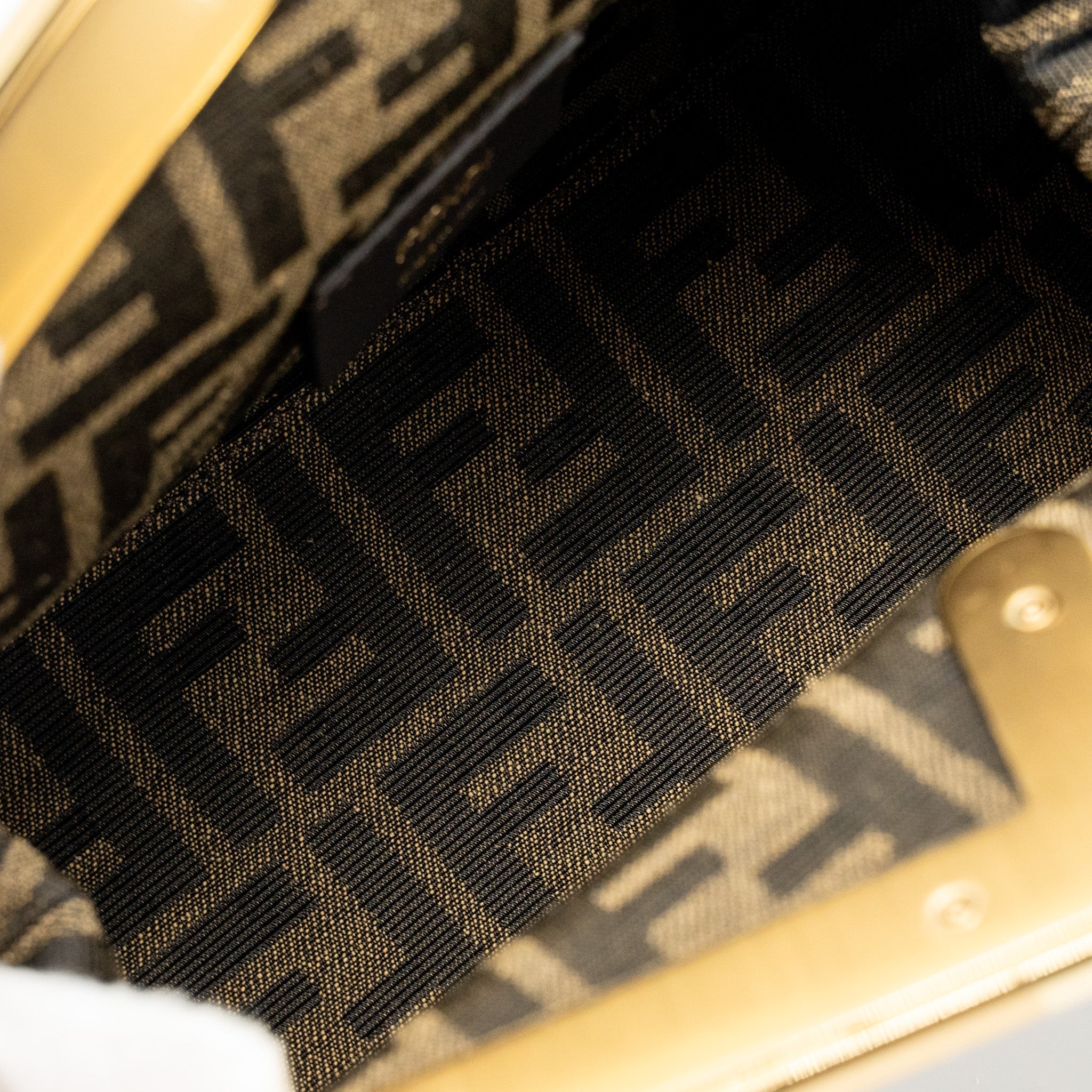 FENDI SMALL FENDI FIRST CLUTCH BAG NAPPA BROWN GHW