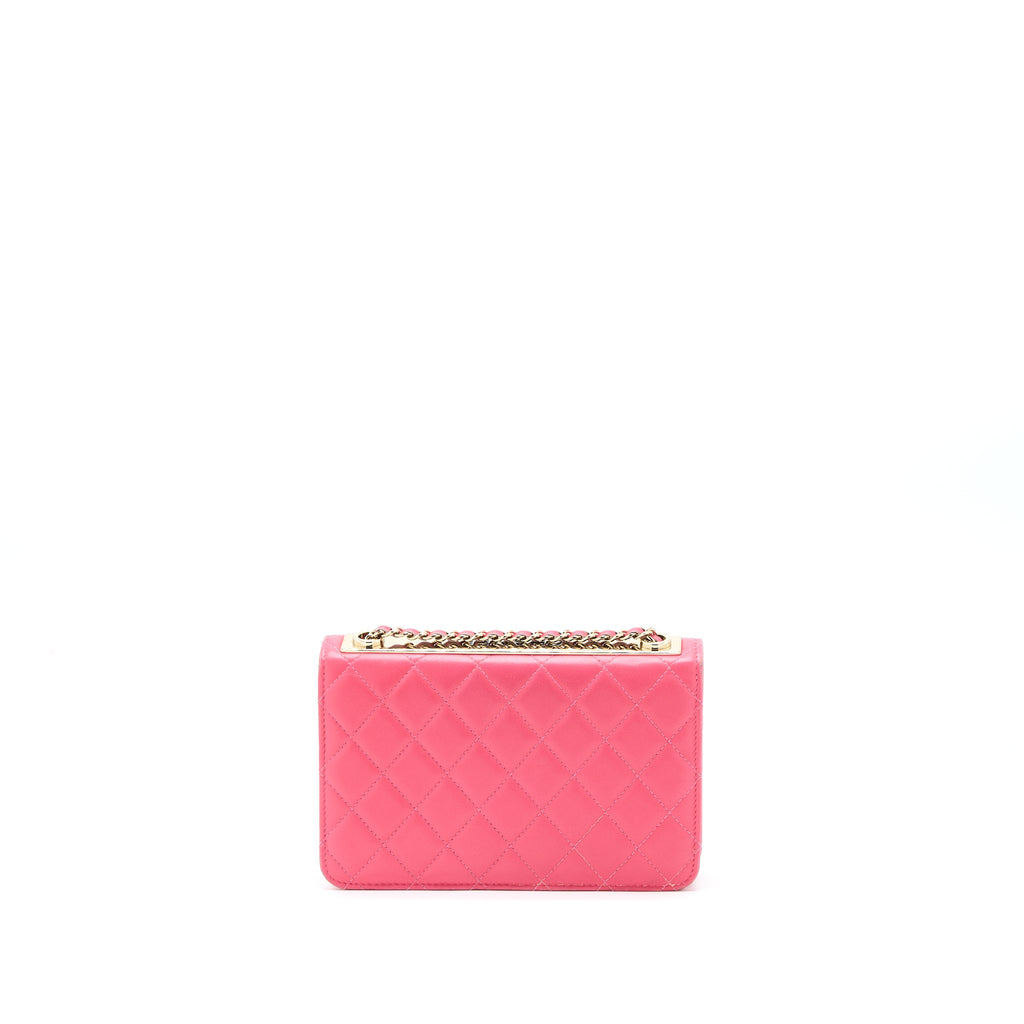CHANEL TRENDY CC WALLET ON CHAIN LAMBSKIN PINK LGHW