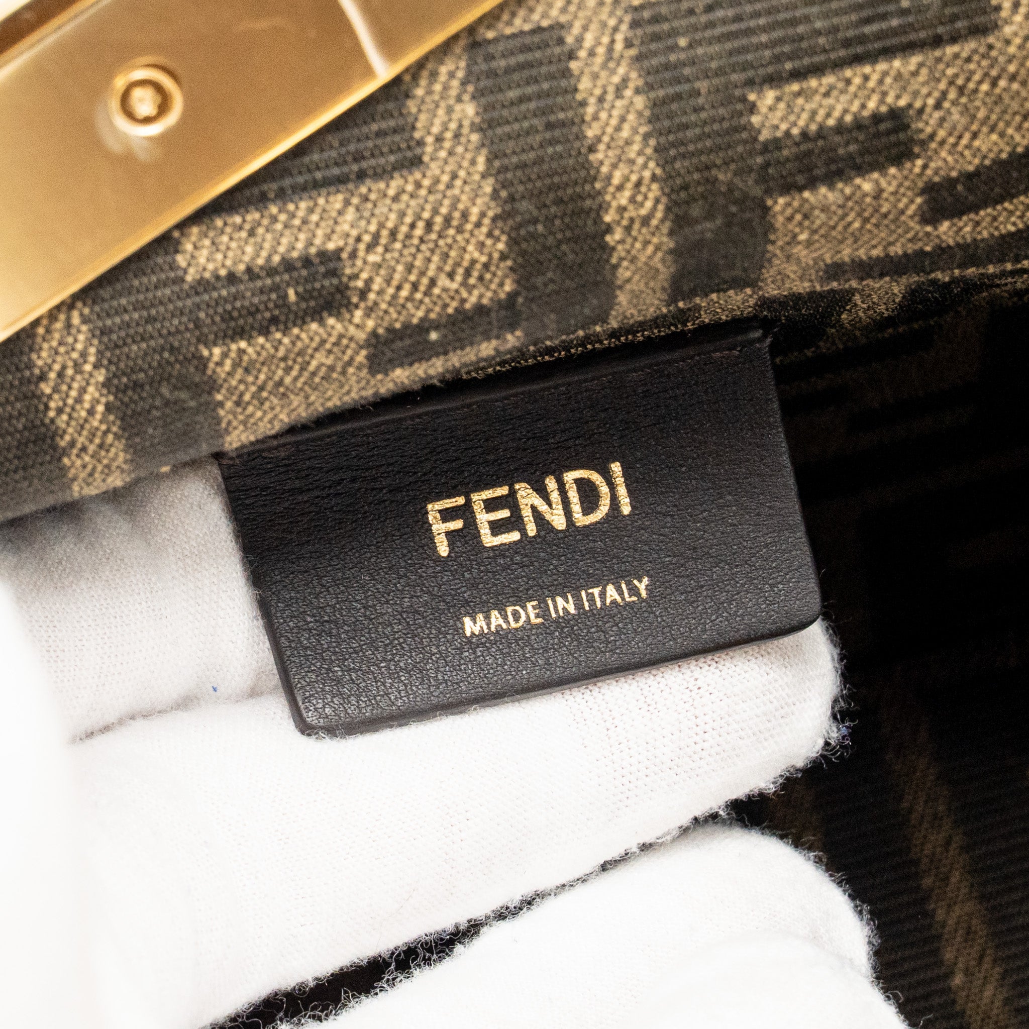 FENDI SMALL FENDI FIRST CLUTCH BAG NAPPA BROWN GHW