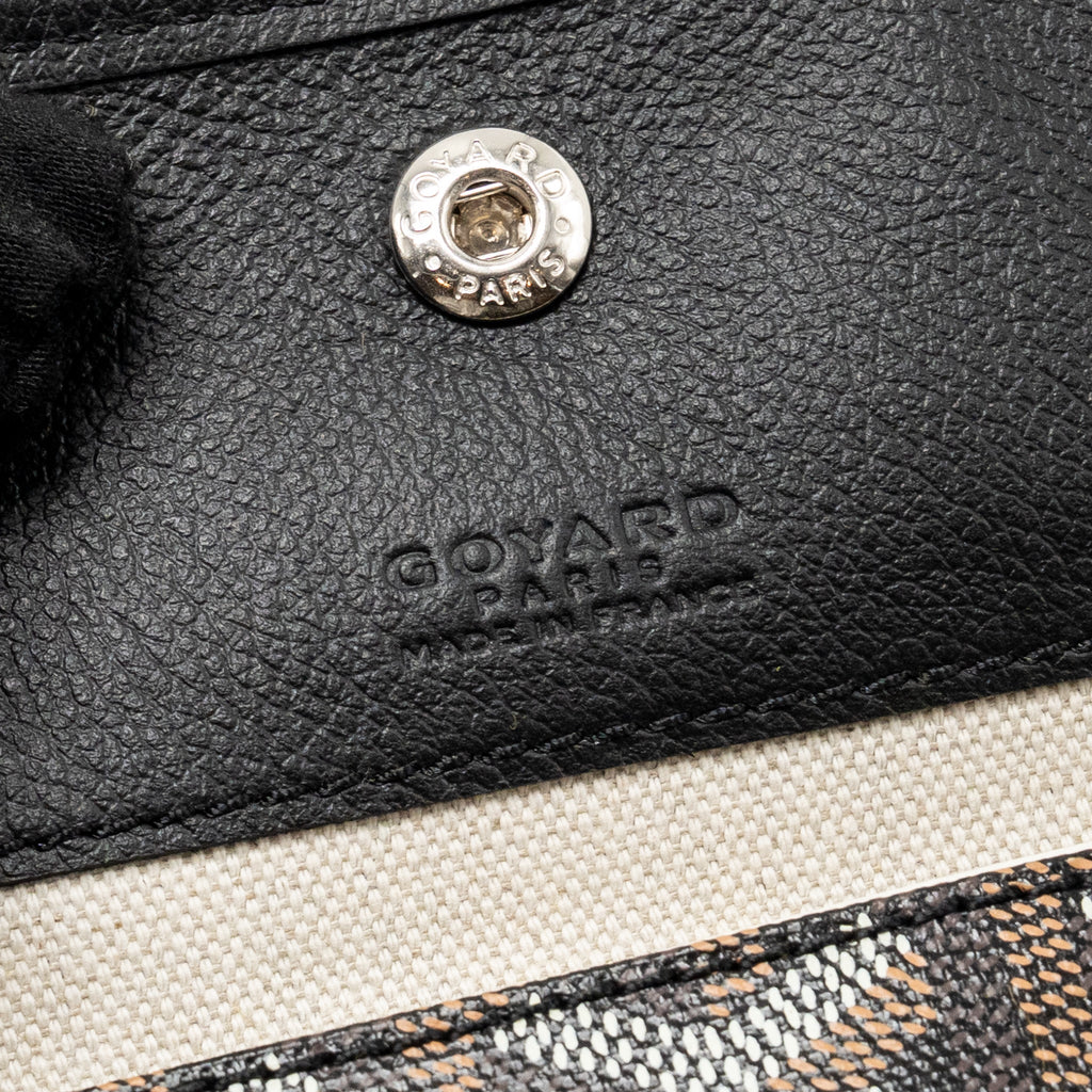 GOYARD SAINT LOUIS PM TOTE GOYARDINE CANVAS/CALFSKIN BLACK SHW