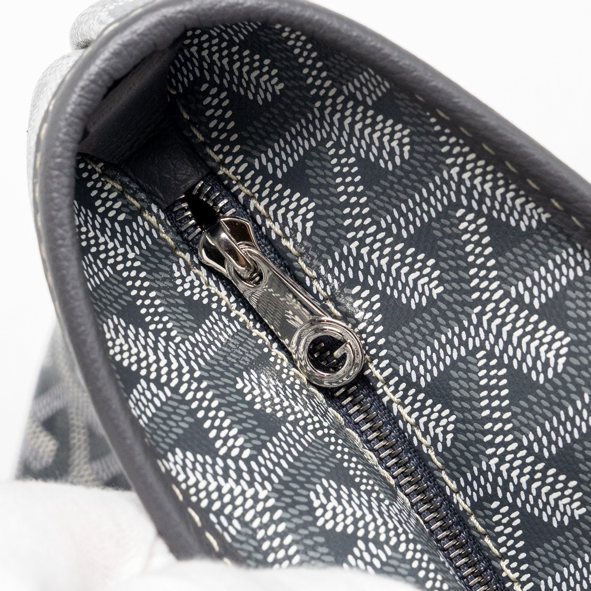 GOYARD ARTOIS TOTE BAG GOYARDLINE CANVAS/CALFSKIN GREY SHW