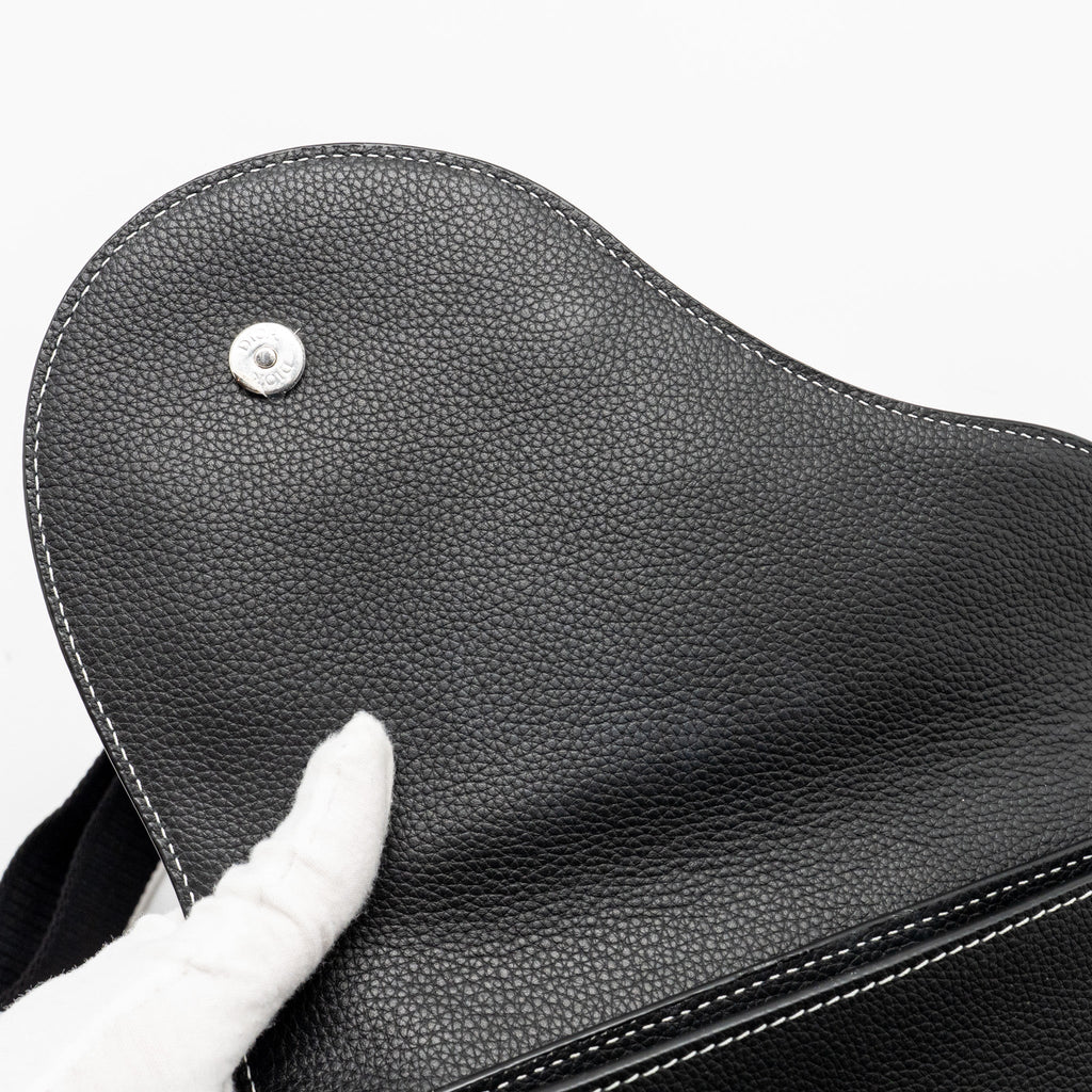 DIOR X KAWS POUCH SADDLE BAG LEATHER BLACK SHW